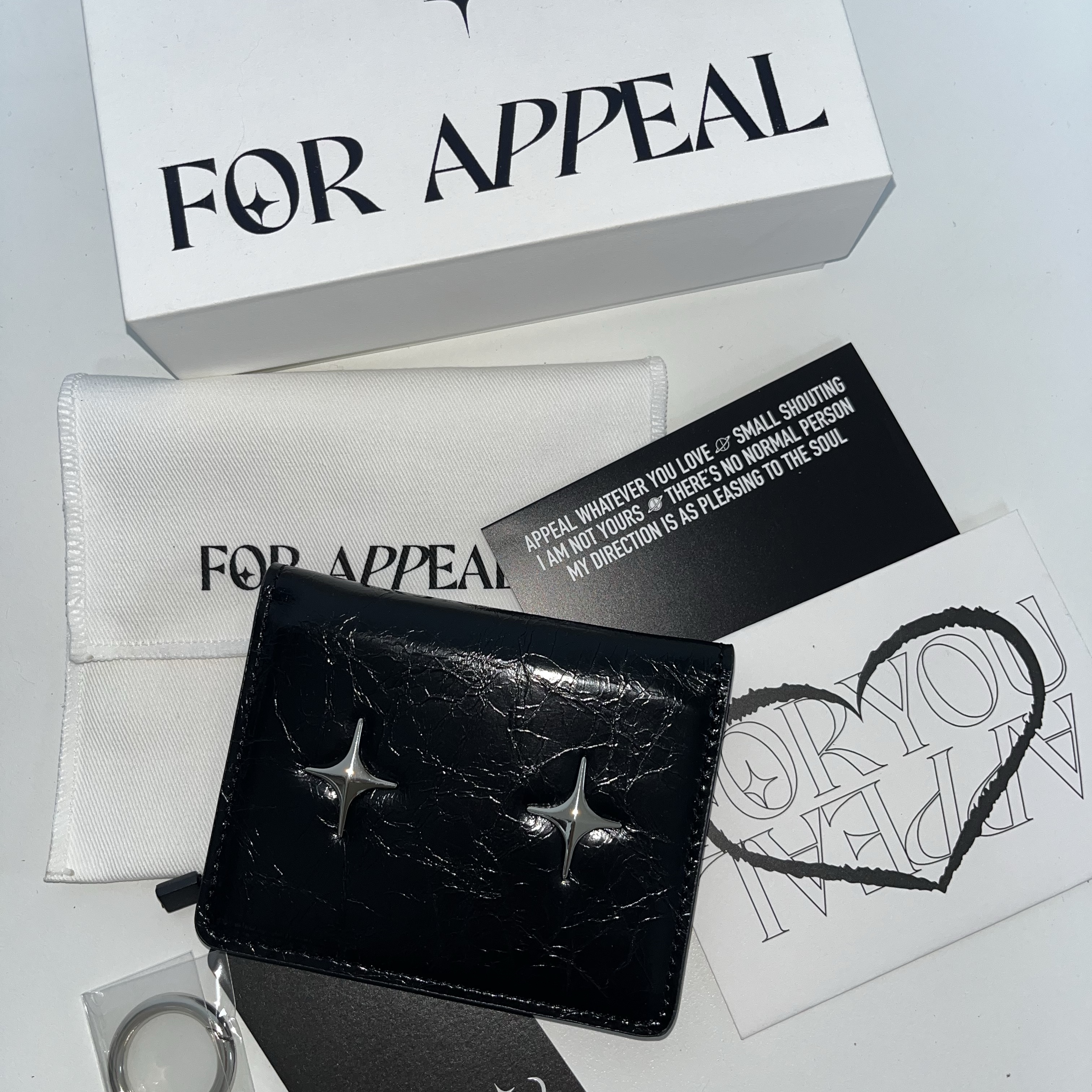 For Appeal Sparkle Star Card Wallet Black 착용 스타일