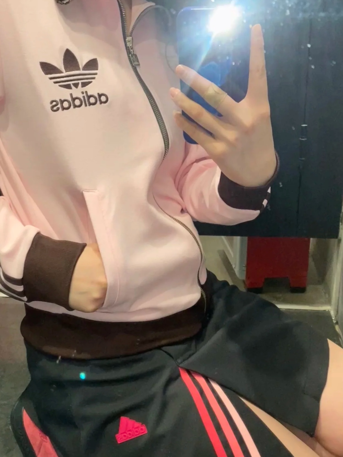 (W) Adidas Originals Beckenbauer Track Jacket Clear Pink - KR Sizing 착용 스타일 - 2