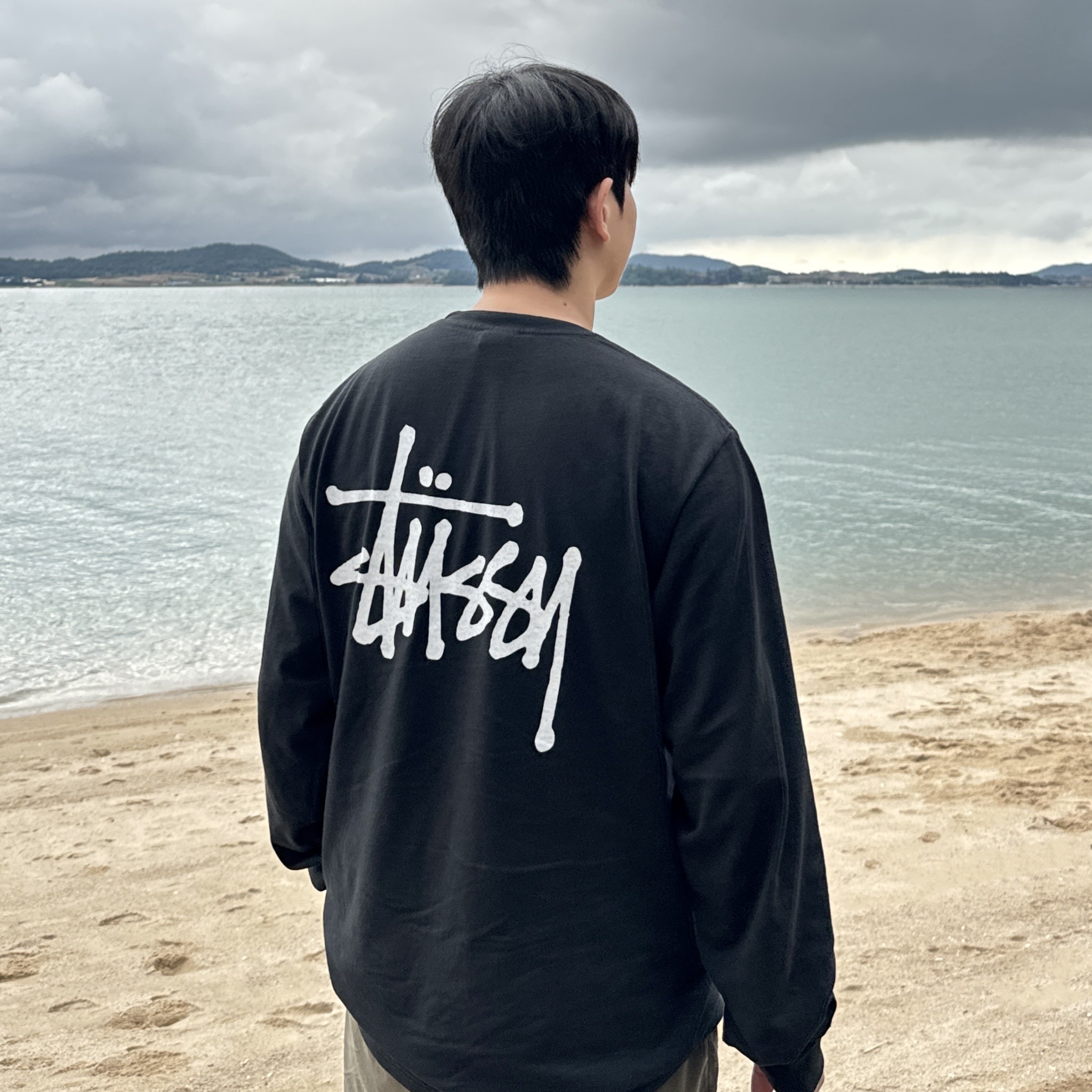 Stussy Basic Stussy LS T-Shirt Black 착용 스타일