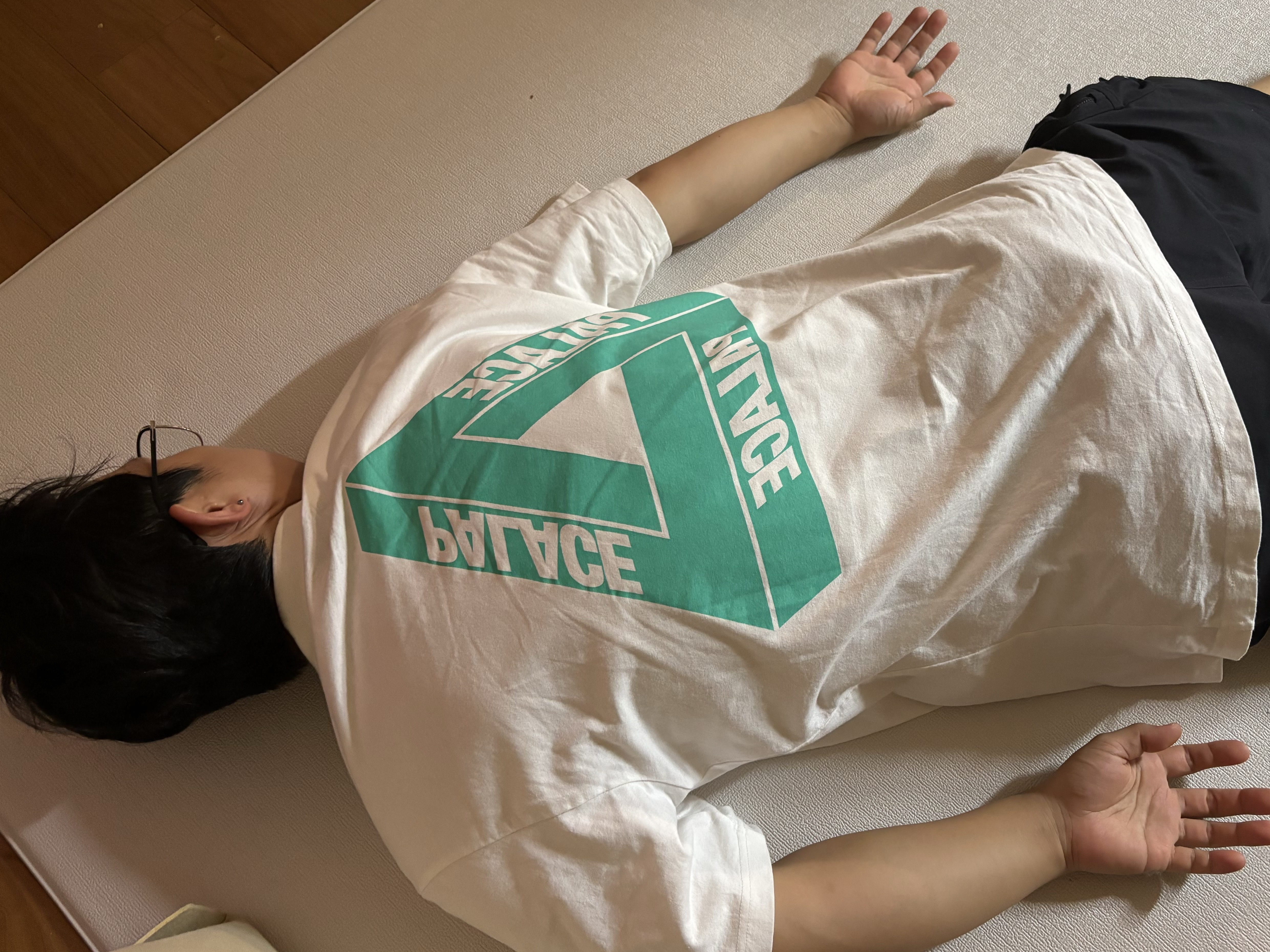 Palace Reacto Tri-Ferg T-Shirt White - 23SS 착용 스타일