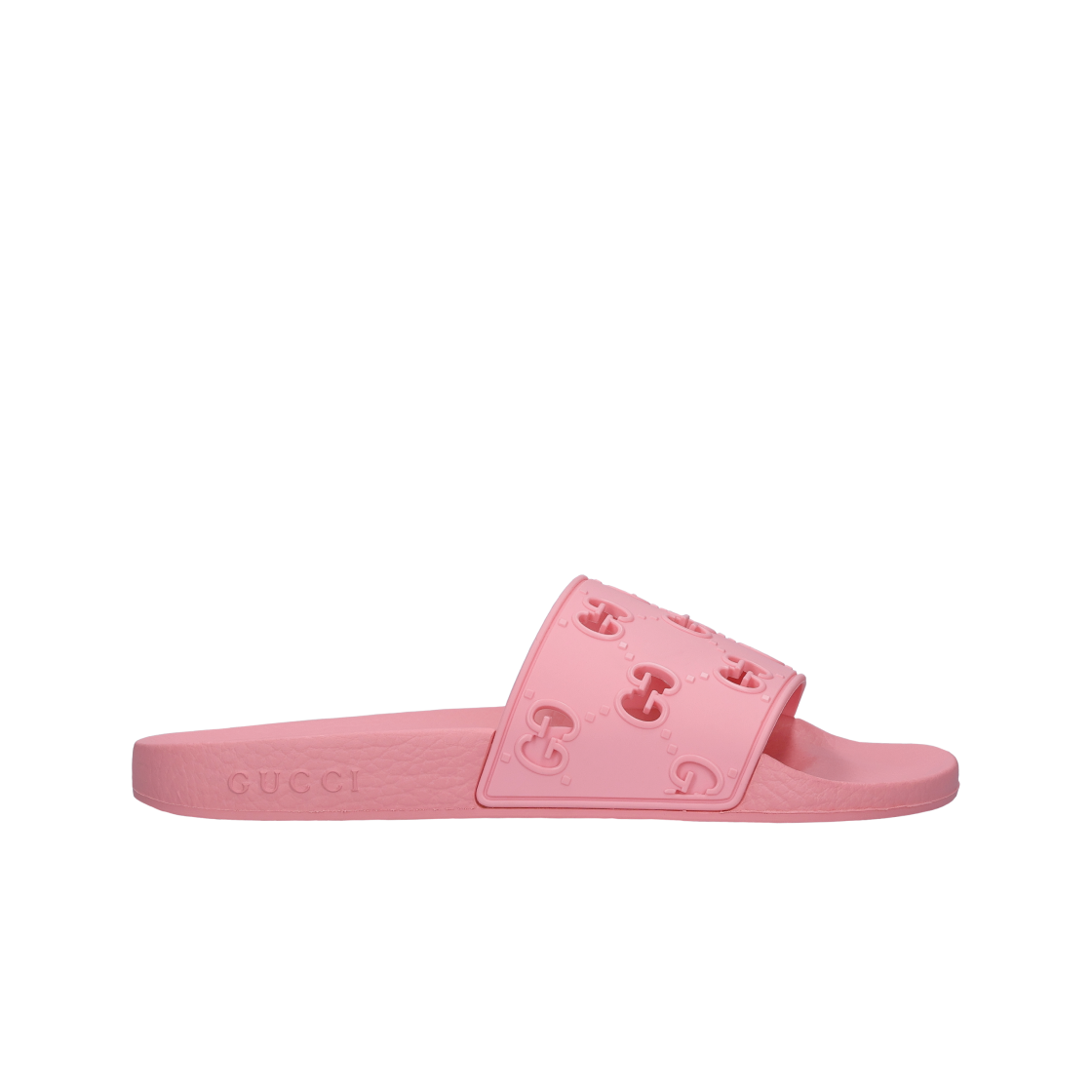 (W) 구찌 GG 러버 슬라이드 샌들 핑크((W) Gucci GG Rubber Slide Sandal Pink)