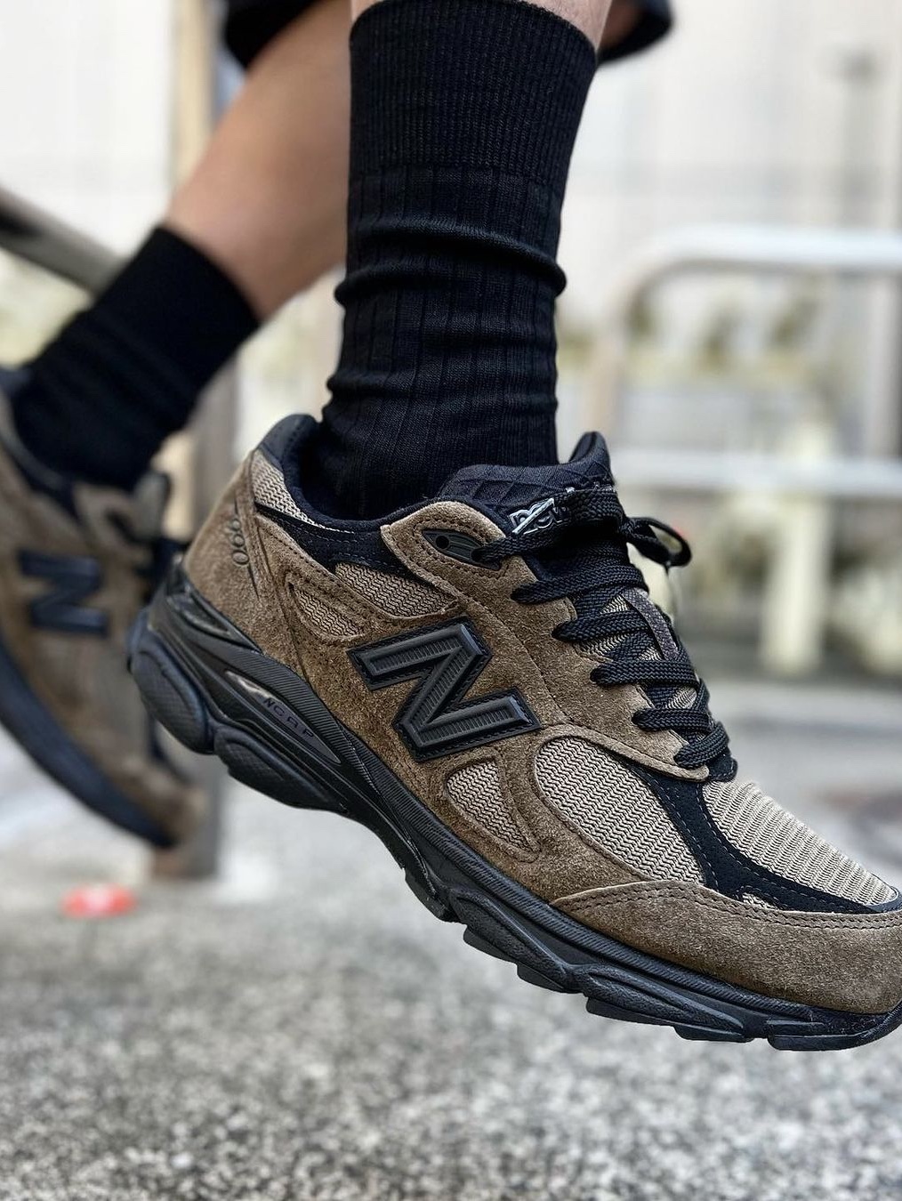 New Balance x JJJJound 990v3 Olive, New Balance x JJJJound 991 Made in UK Grey 착용 스타일 - 3
