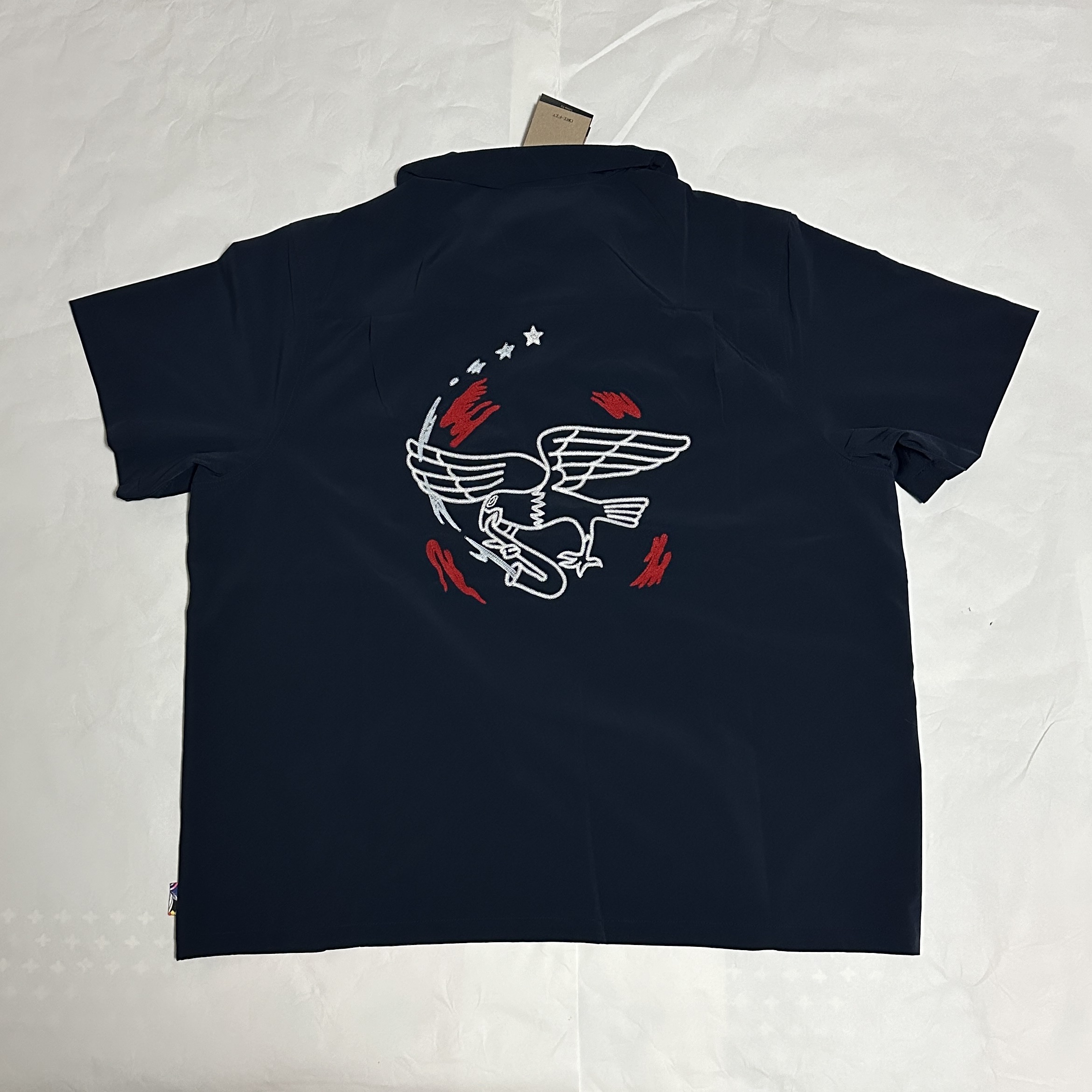 Nike SB Team USA Short Sleeve Button Up Bowler Shirt Obsidian 착용 스타일 - 2