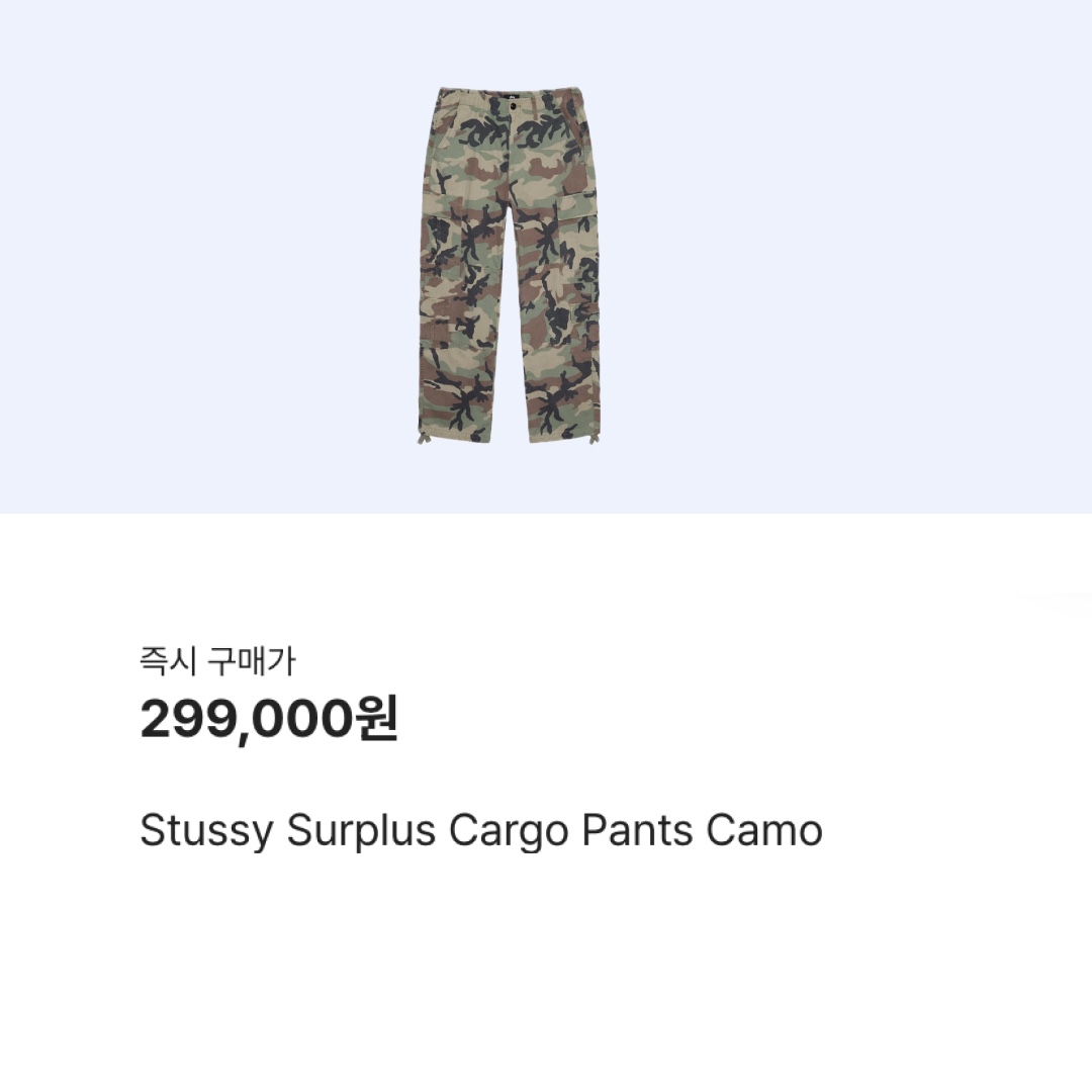 Stussy Surplus Cargo Pants Camo 착용 스타일 - 2