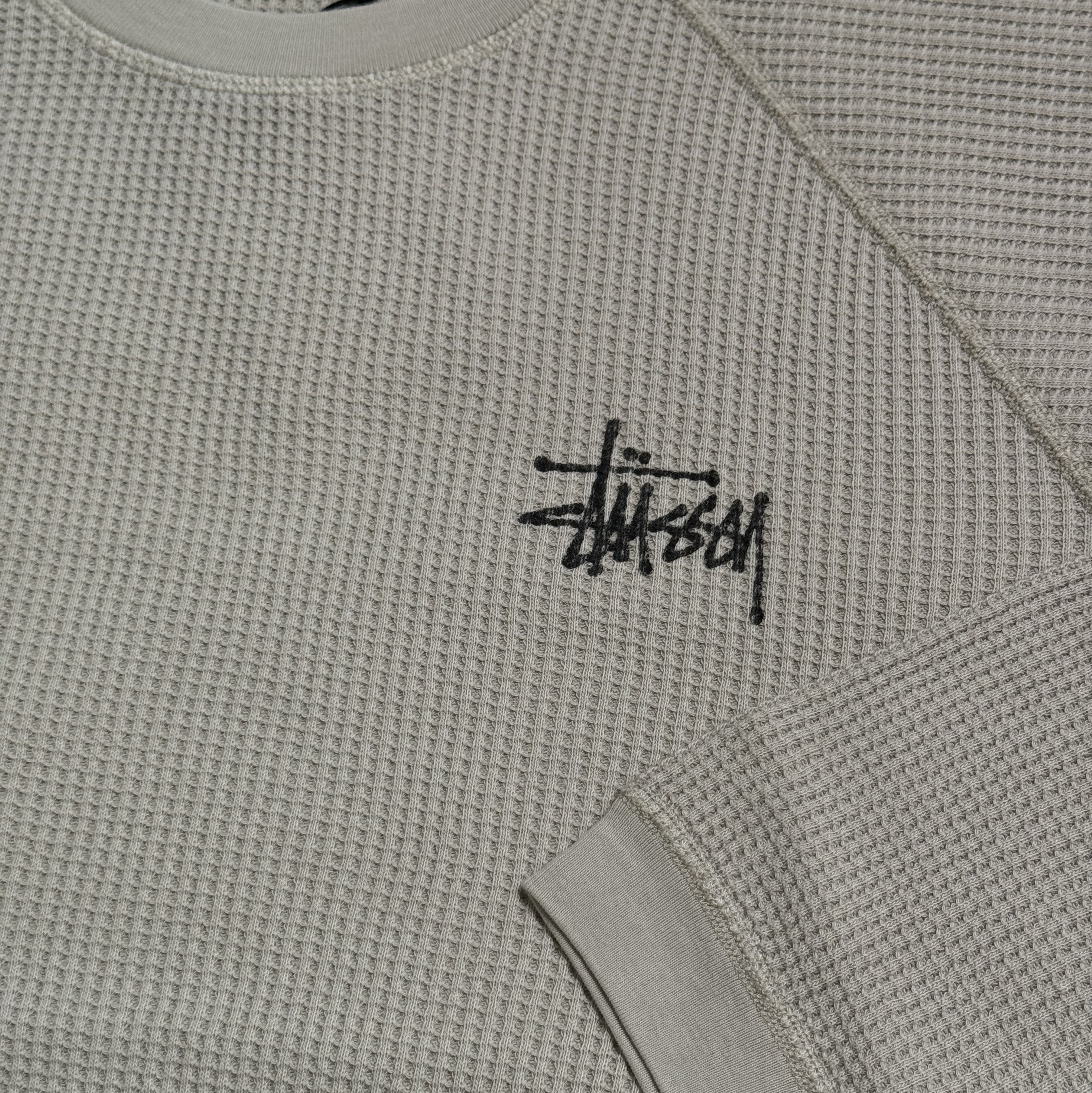 Stussy Raglan Thermal LS Crew Bone 착용 스타일 - 2