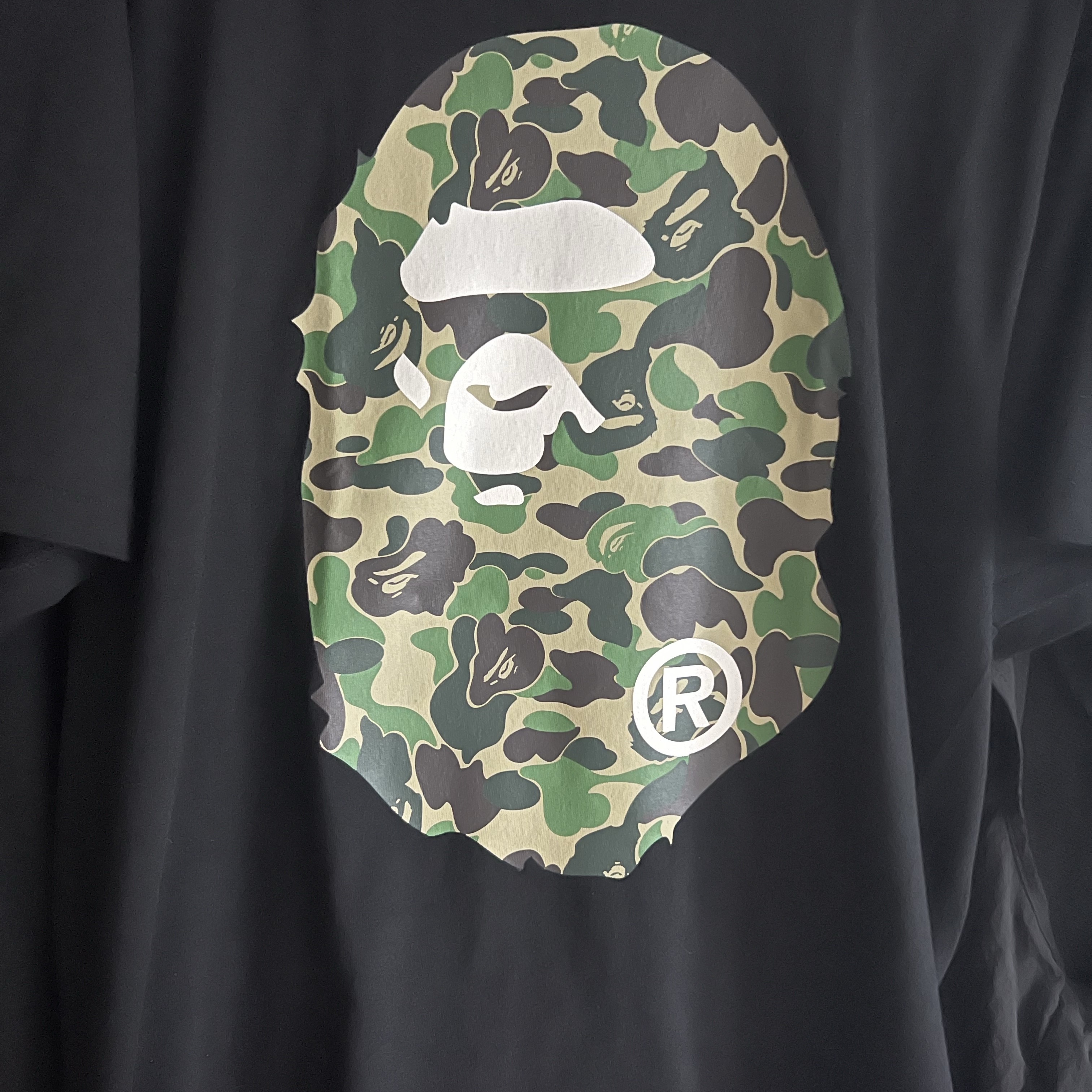 BAPE ABC Camo Big Ape Head T-Shirt Black Green 착용 스타일