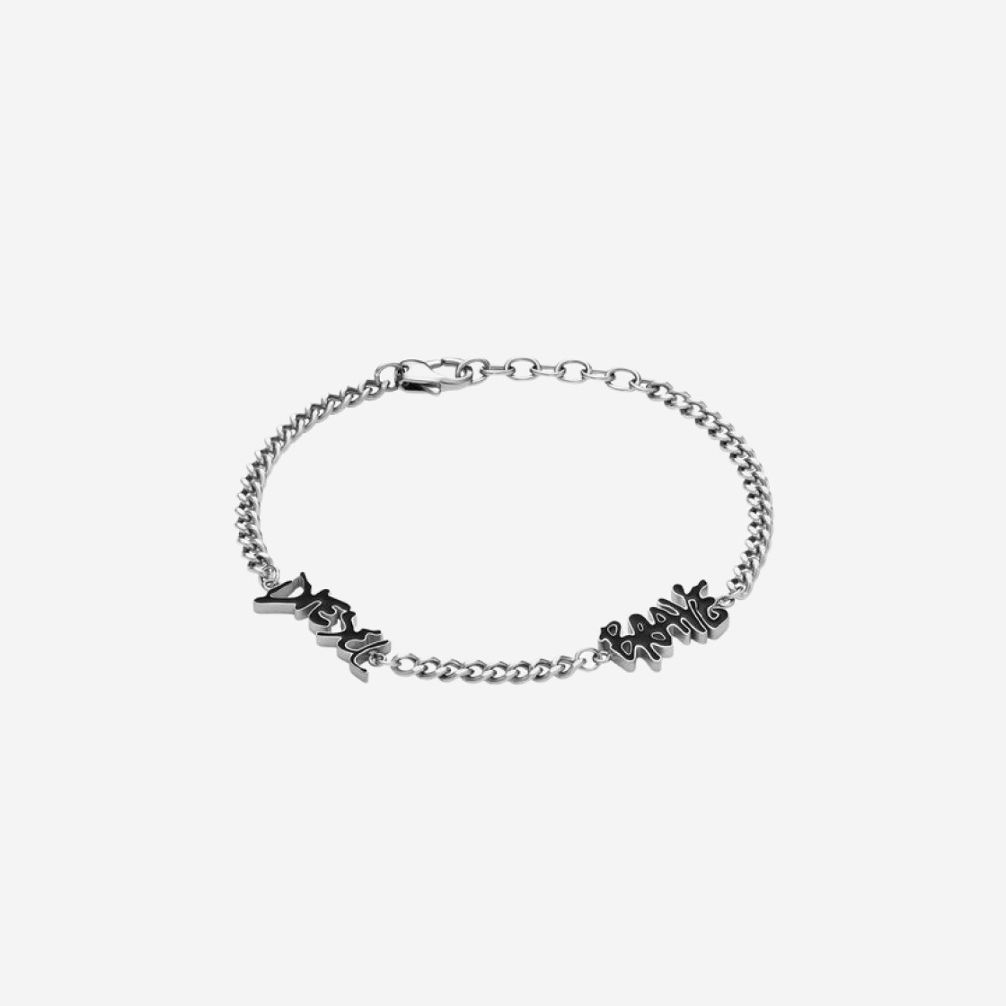 Diesel Dx1466 Stainless Steel Chain Bracelet Silver Black 상세 이미지 1