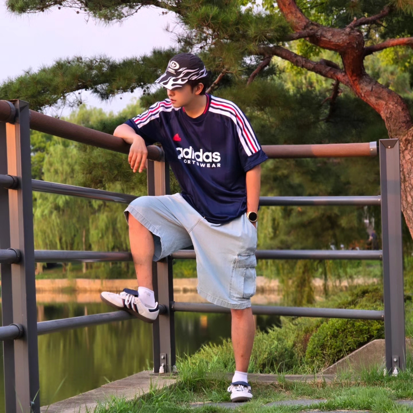 Adidas x NSRC Cap Black, Adidas House of Tiro Nations Pack T-Shirt Team Navy Blue 2 - KR Sizing 착용 스타일 - 2