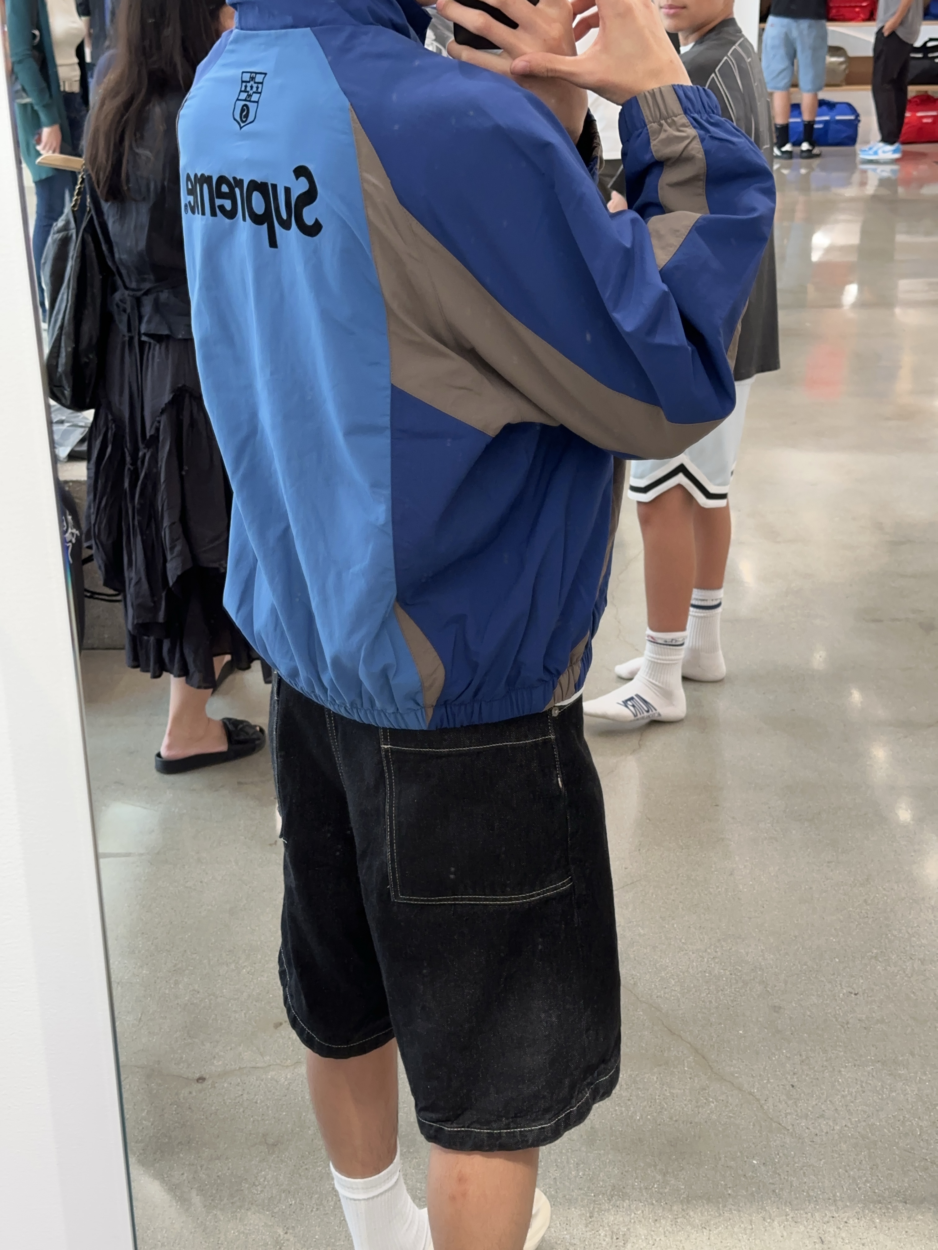 Supreme S Logo Track Jacket Navy - 24FW 착용 스타일