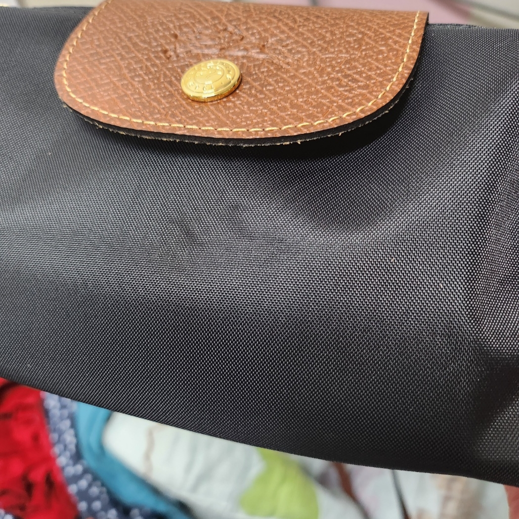 Longchamp Le Pliage Original Handle Pouch Black 착용 스타일 - 1