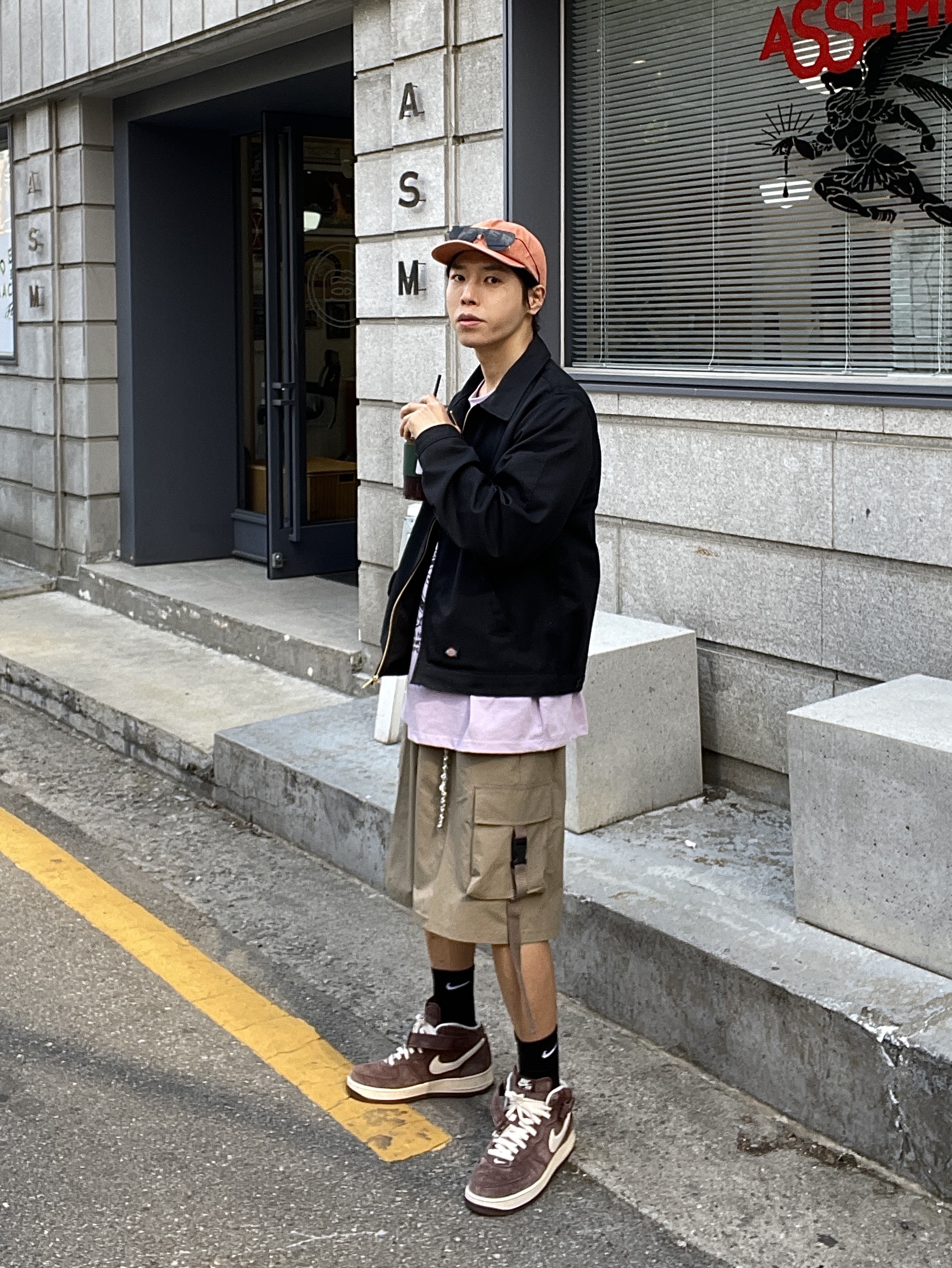 Dickies Unlined Eisenhower Jacket Regular Black, Nike Air Force 1 Mid '07 QS Chocolate 착용 스타일 - 1