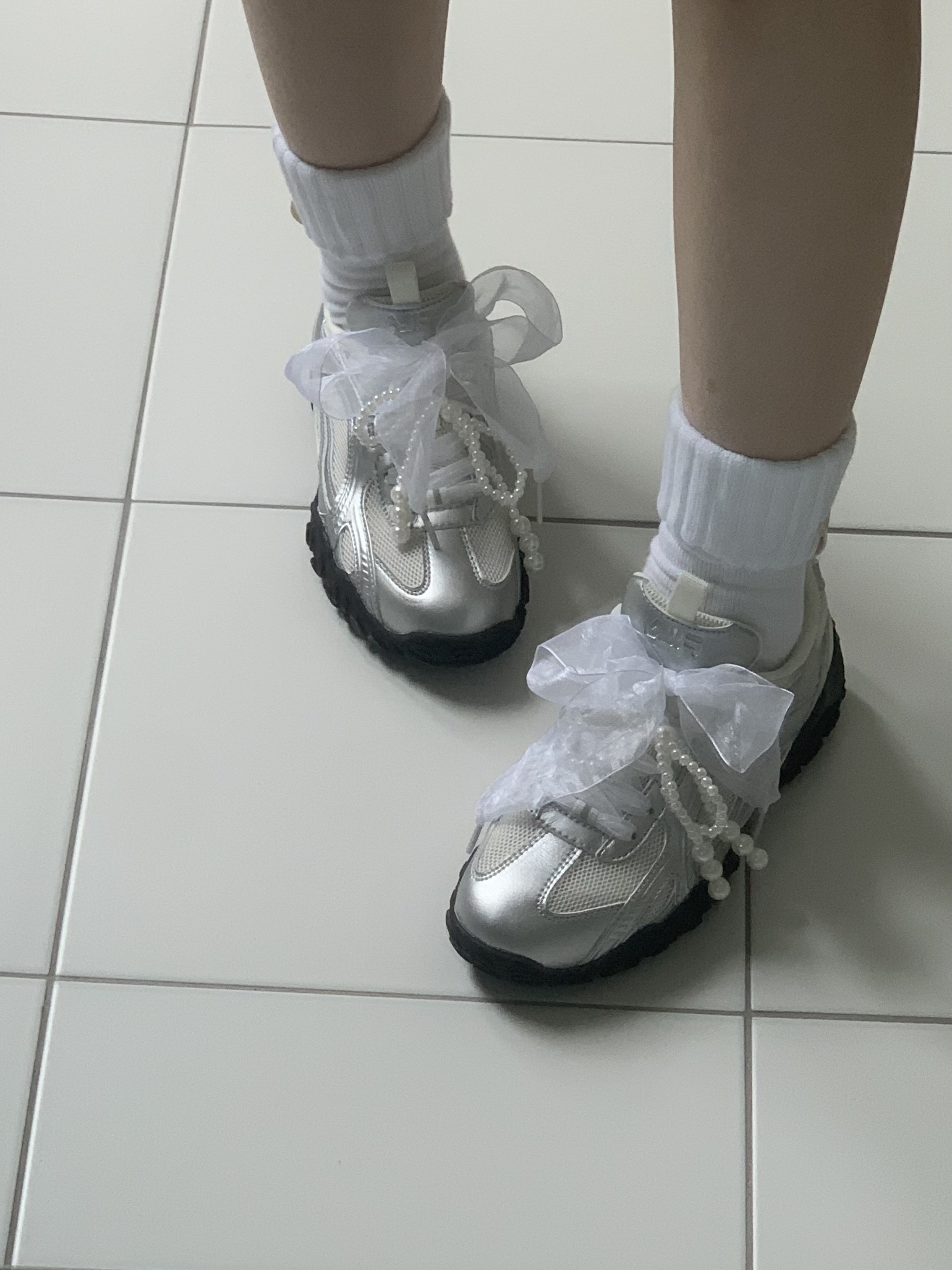 Fila Echappe MS Silver Moon, Roughneck Lace Tutu Pants Skirt Black 착용 스타일 - 2