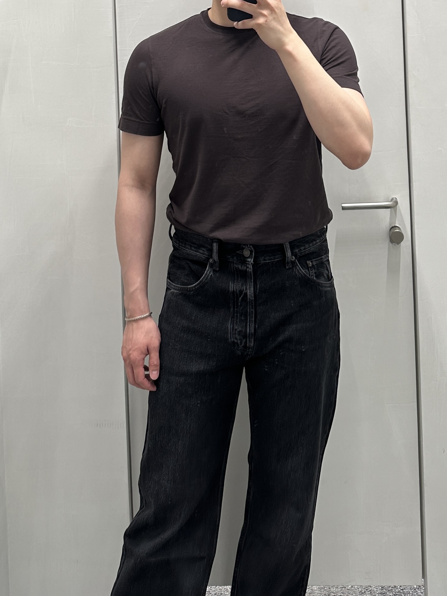 Acne Studios Loose Fit Jeans 2021M Black, Rolex Datejust 36mm 126234 Silver Jubilee 착용 스타일 - 1