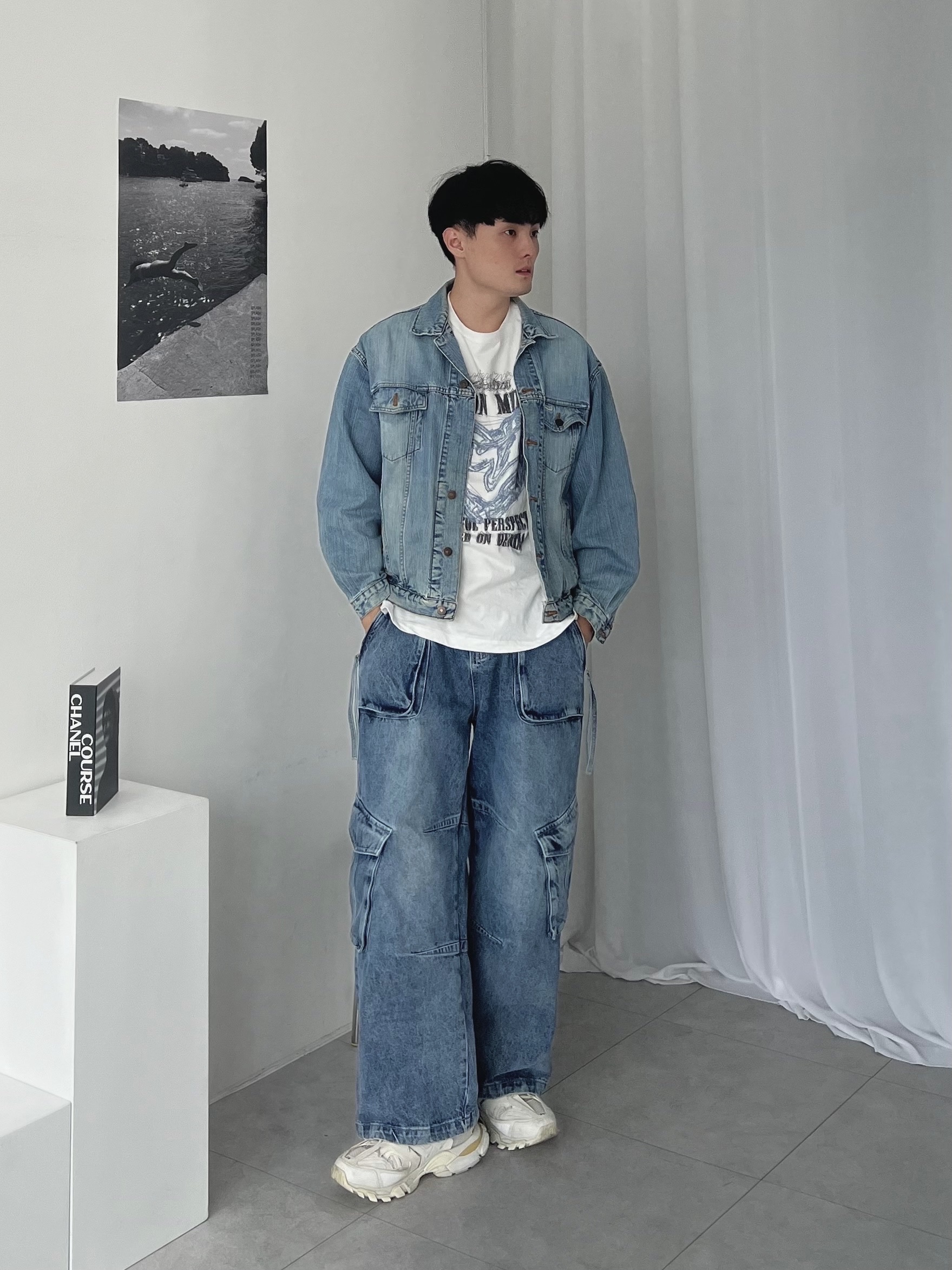 Balenciaga Track Sneakers Recycled Sole Grey 착용 스타일 - 1