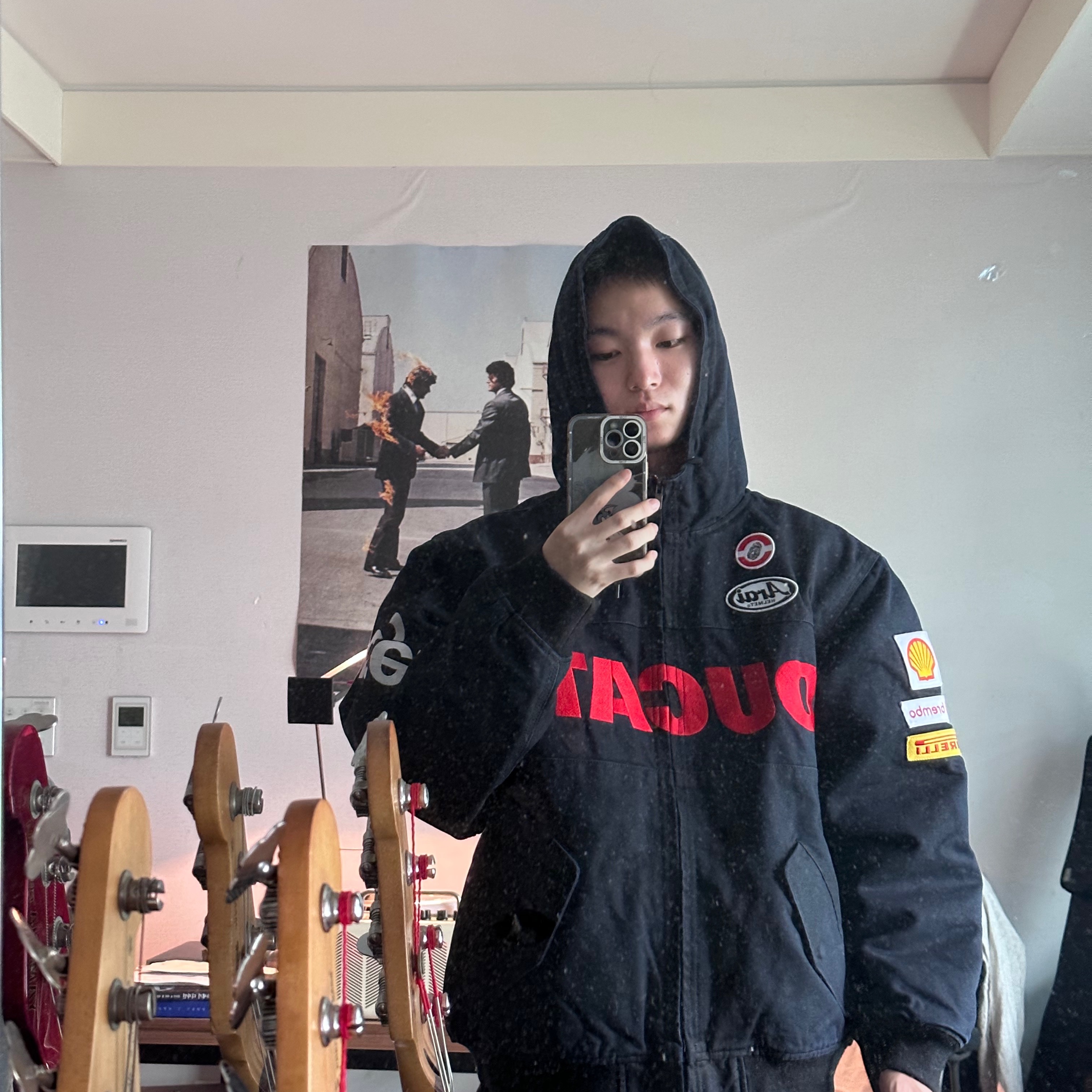 Supreme x Ducati Hooded Racing Jacket Black - 24SS 착용 스타일