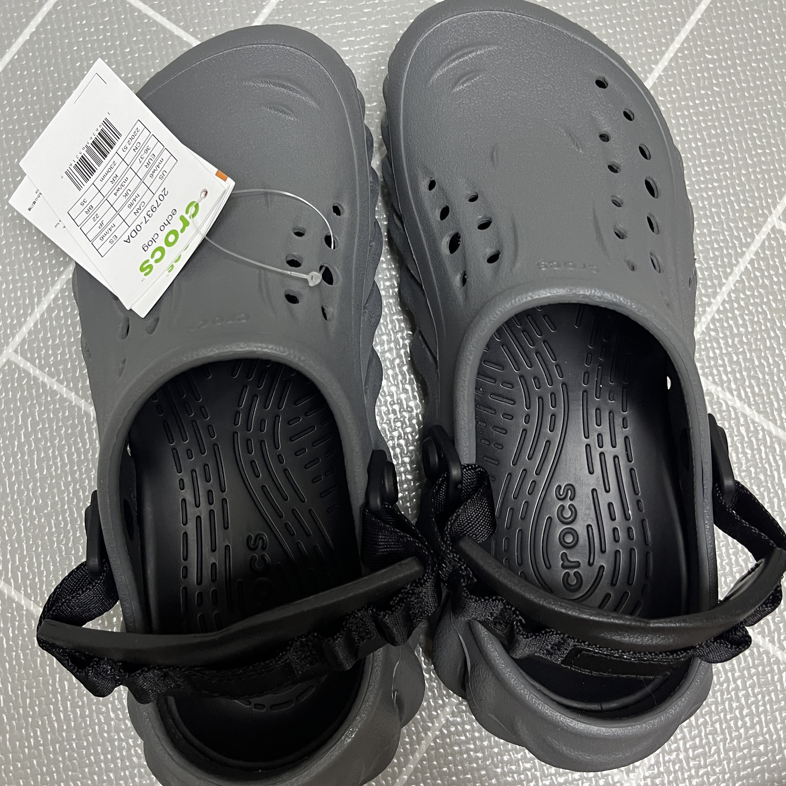 Crocs Echo Clog Slate Grey ์ฐฉ์ฉ ์คํ์ผ