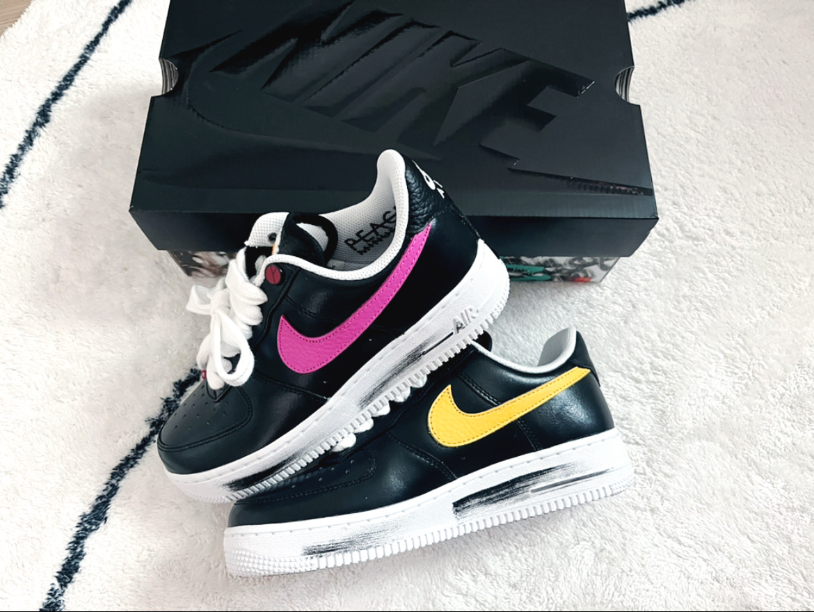 Nike x Peaceminusone Air Force 1 Low Para-Noise 3.0 Black and Multicolor 착용 스타일 - 2