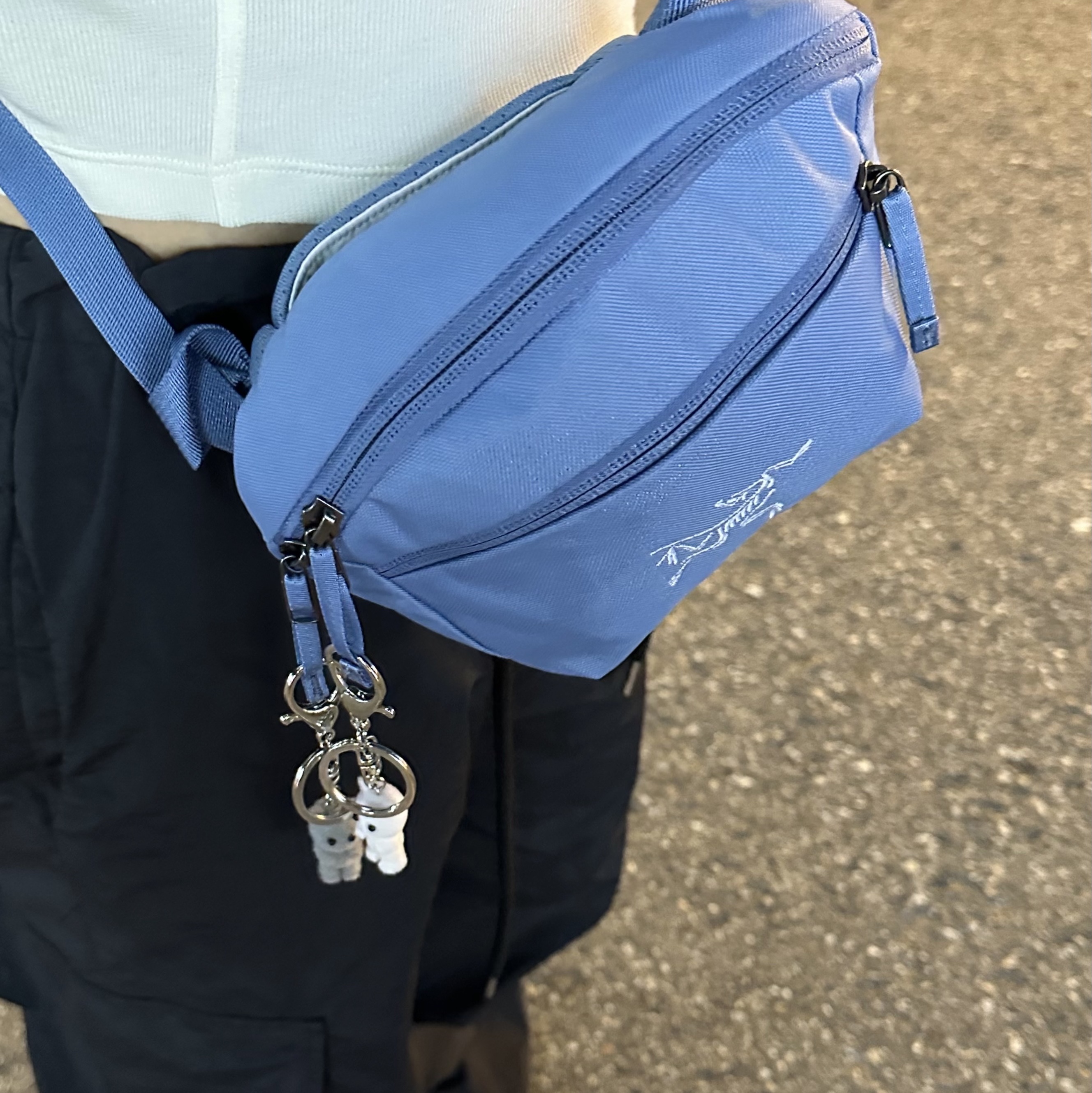 Arc'teryx Mantis 1 Waistpack Stone Wash 착용 스타일