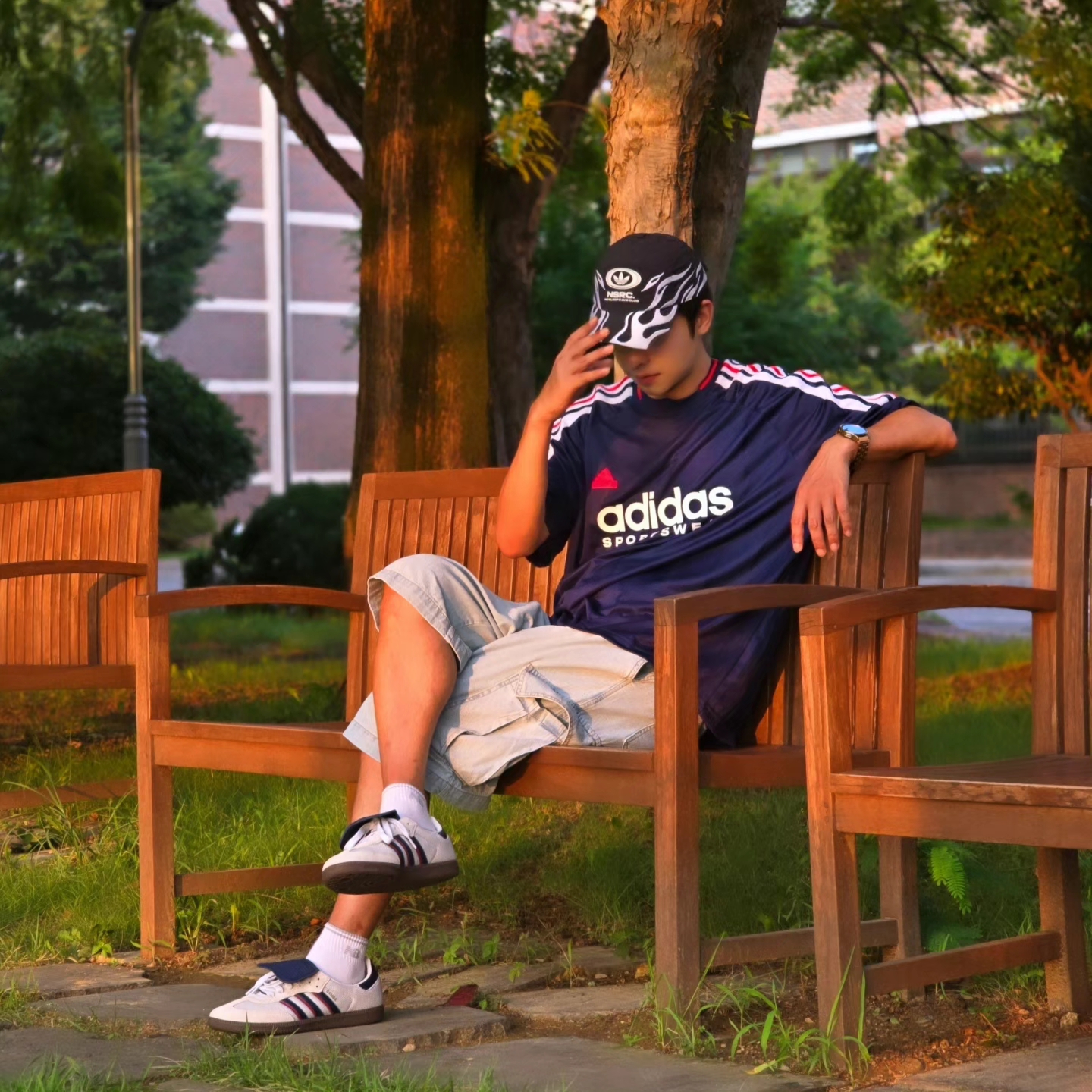 Adidas x NSRC Cap Black, Adidas House of Tiro Nations Pack T-Shirt Team Navy Blue 2 - KR Sizing 착용 스타일 - 4