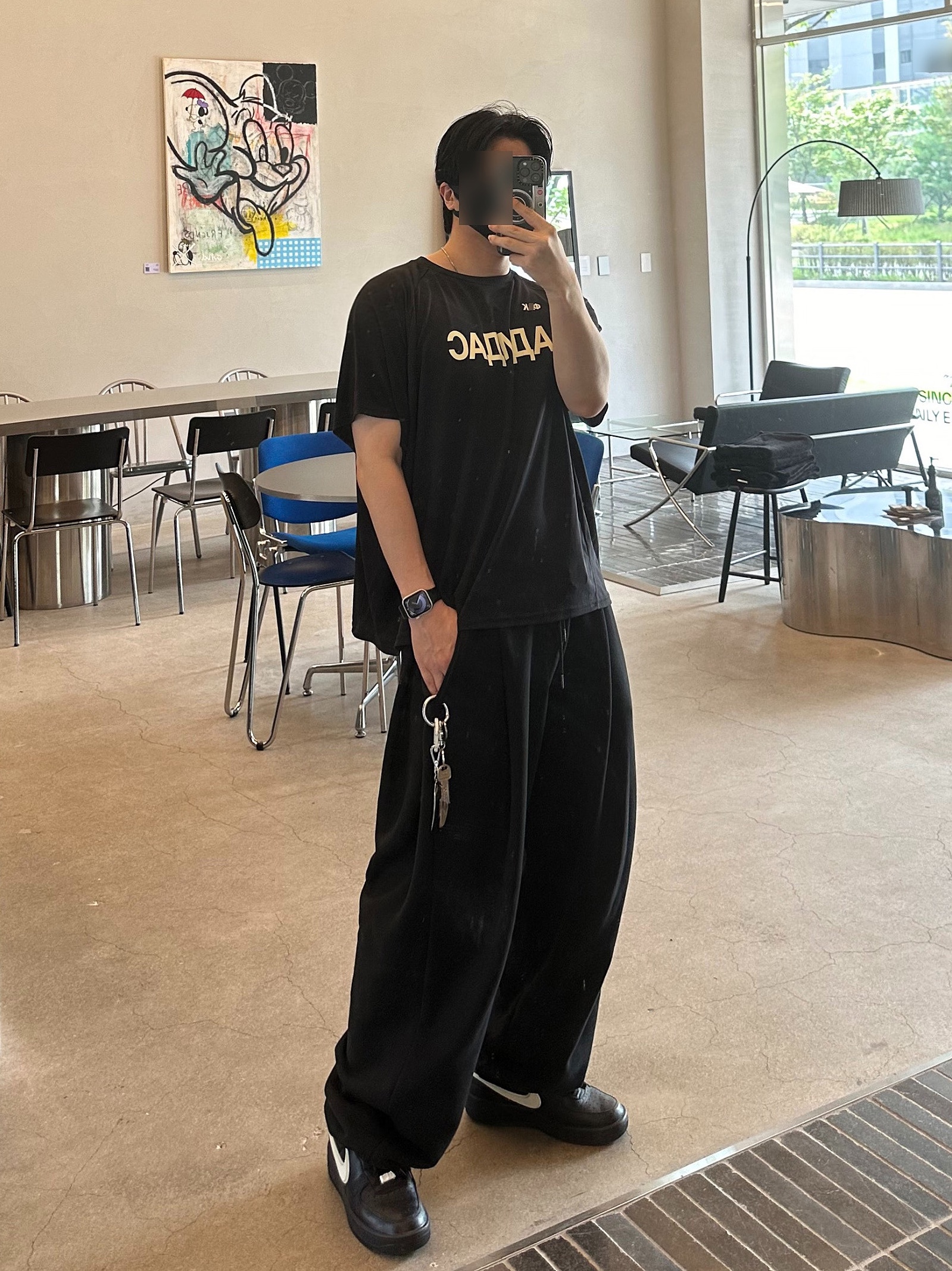 Yeezy x Gosha Rubchinskiy YZY Jersey Black, Nike x Ambush Air Force 1 Low SP Black 착용 스타일 - 1