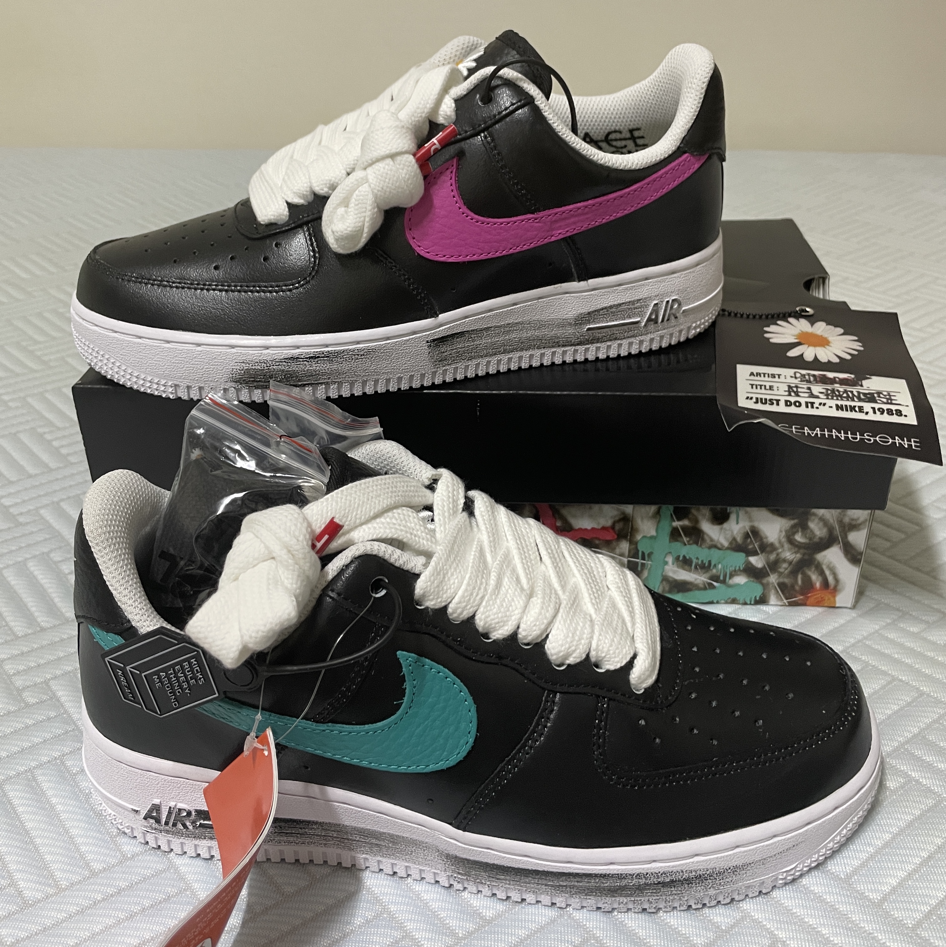 Nike x Peaceminusone Air Force 1 Low Para-Noise 3.0 Black and Multicolor 착용 스타일