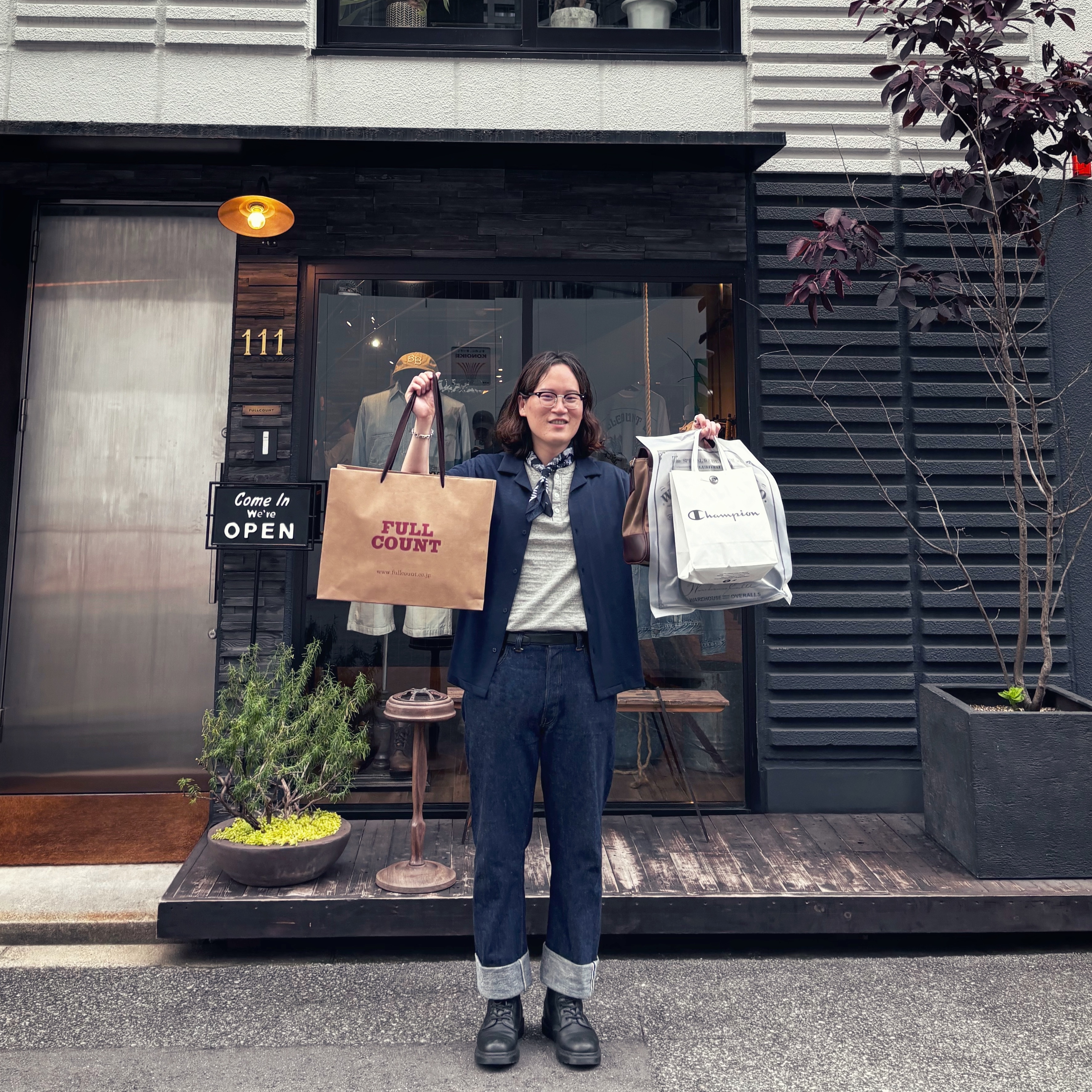 Warehouse & Co. Lot DD-1001XX Pants One Wash, Fullcount 2107W-20 Type 1 Denim Jacket One Wash Indigo Blue - Red Tab 착용 스타일
