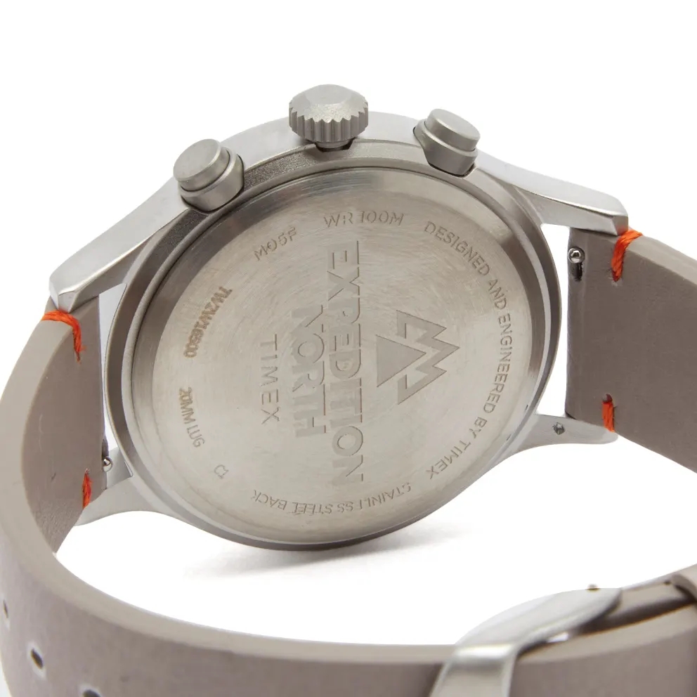 Timex Expedition North Sierra Chronograph 42mm Leather Strap Watch ray Silver Tone 착용 스타일 - 1