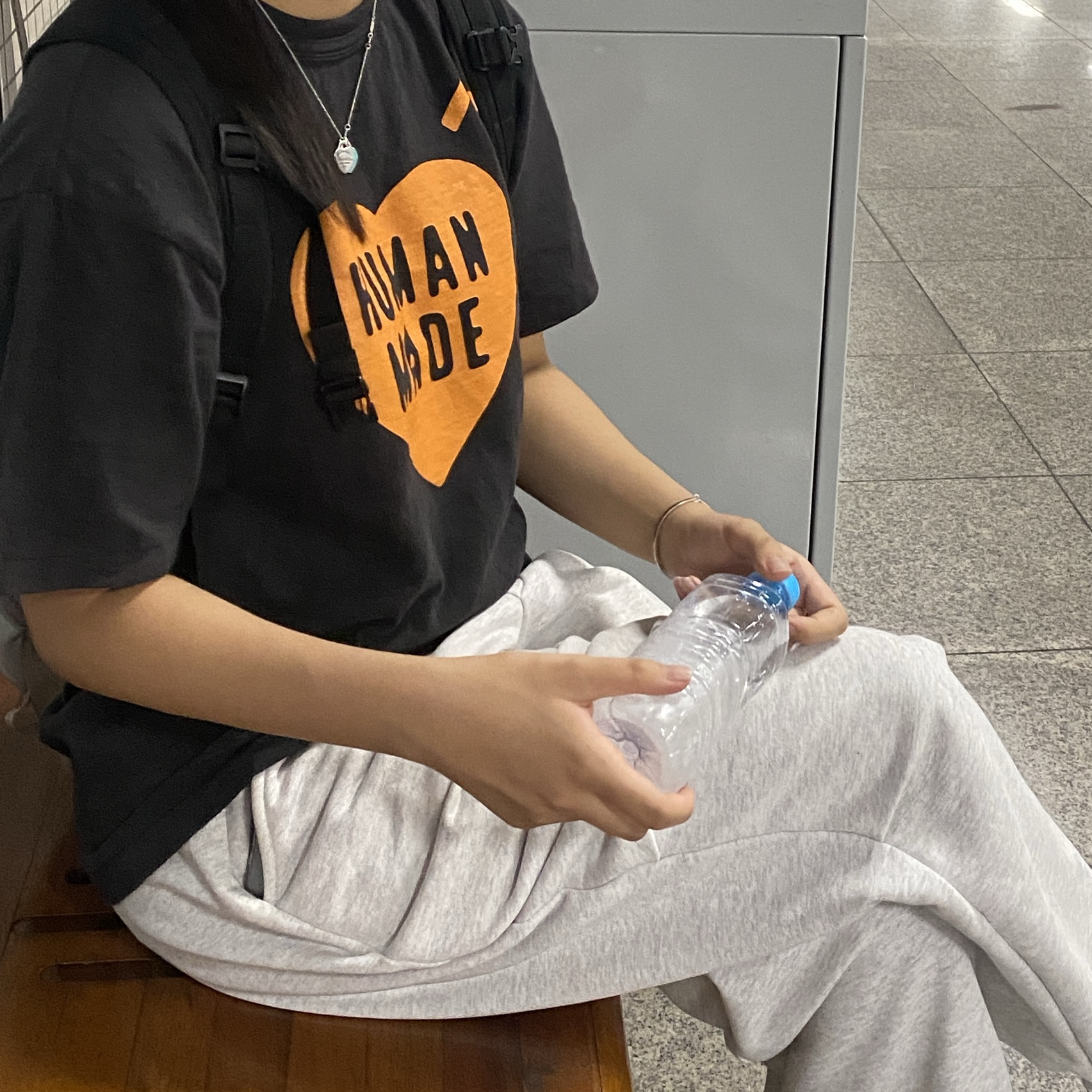 Human Made Heart T-Shirt Black Orange - Shibuya Parco Store Exclusive 착용 스타일