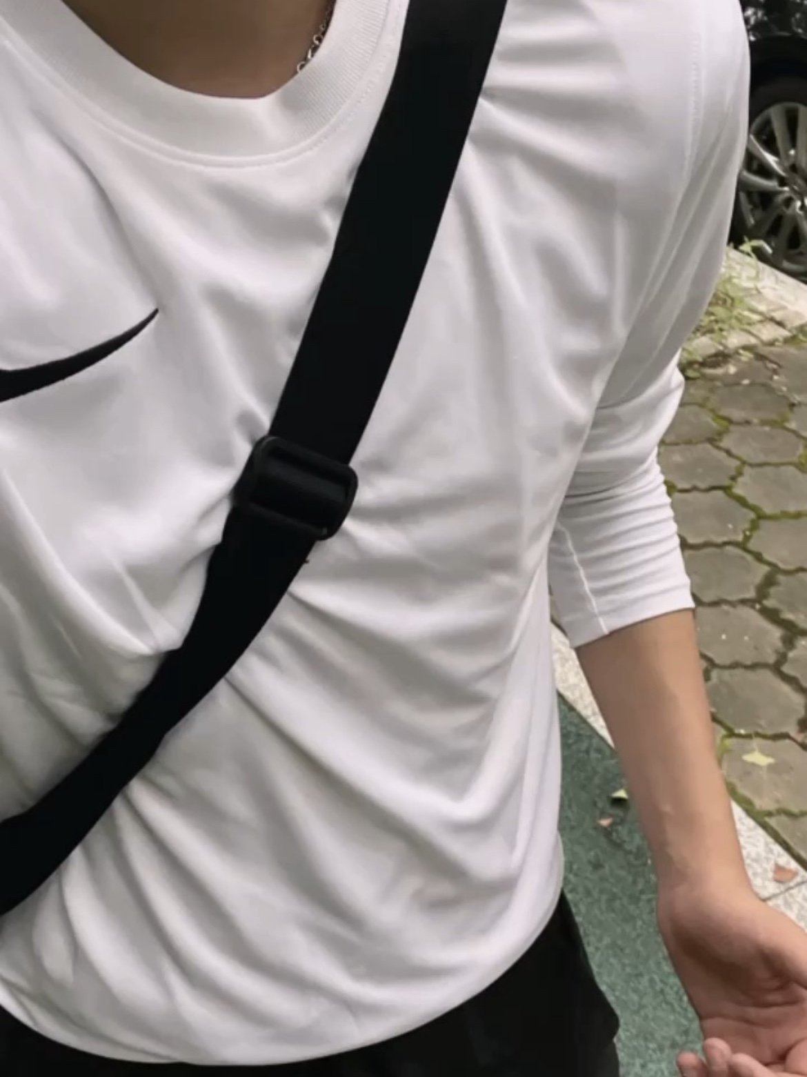 Nike Park 7 Long Sleeve Top White 착용 스타일