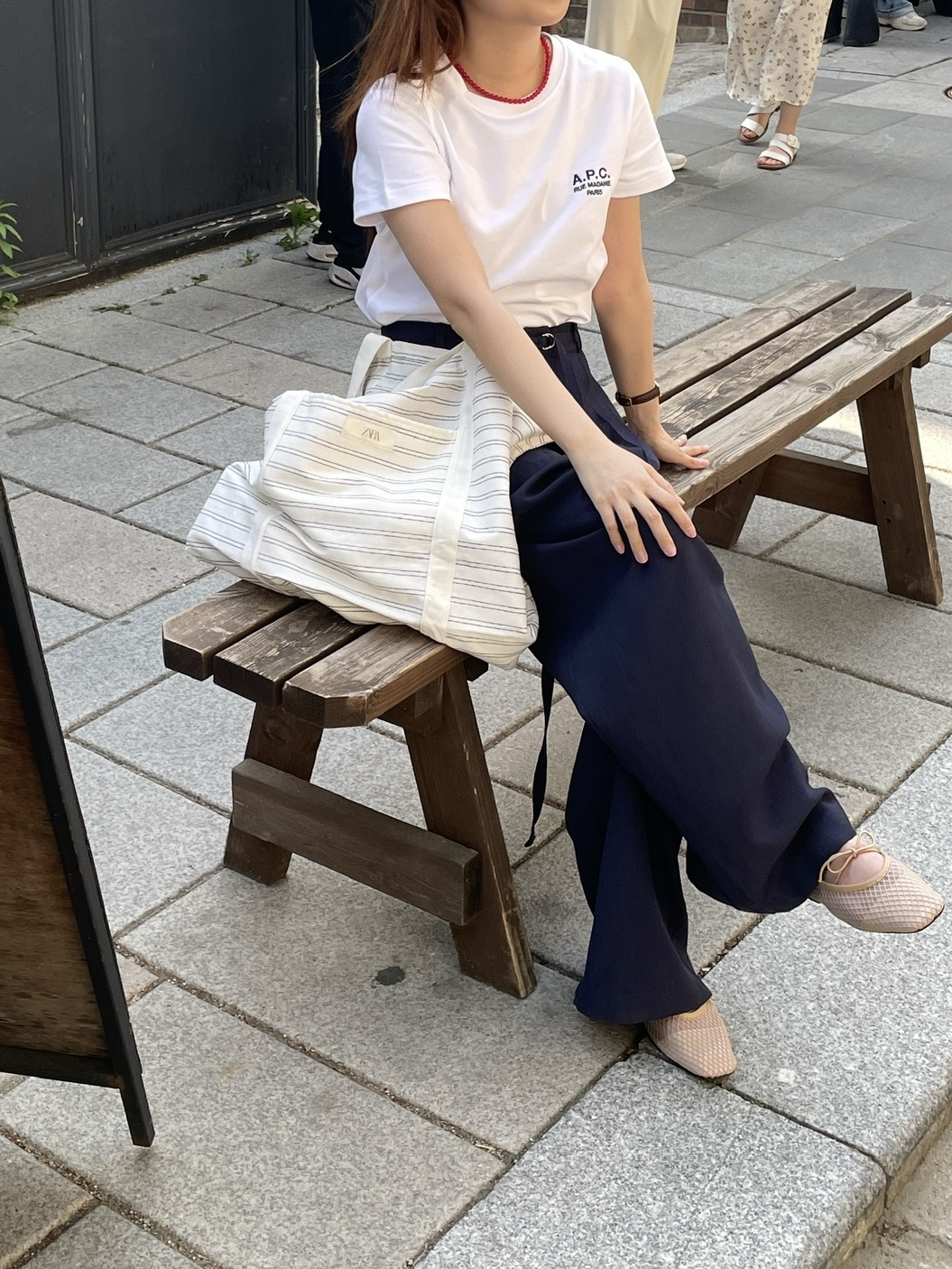 A.P.C. Raymond T-Shirt White 착용 스타일 - 3