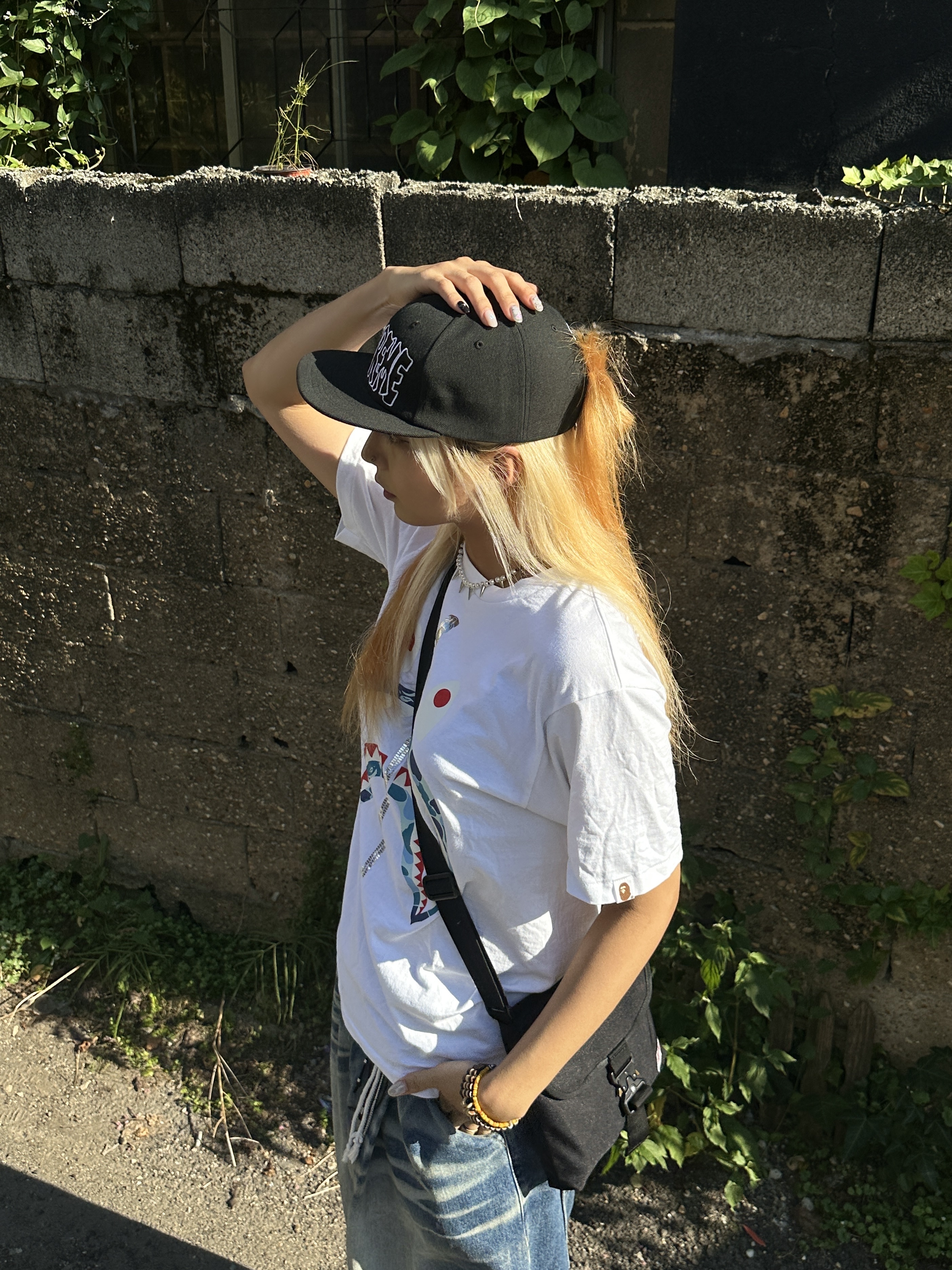 Supreme Creep 6-Panel Black - 24SS, Asics Jog 100 2 Black 착용 스타일 - 5