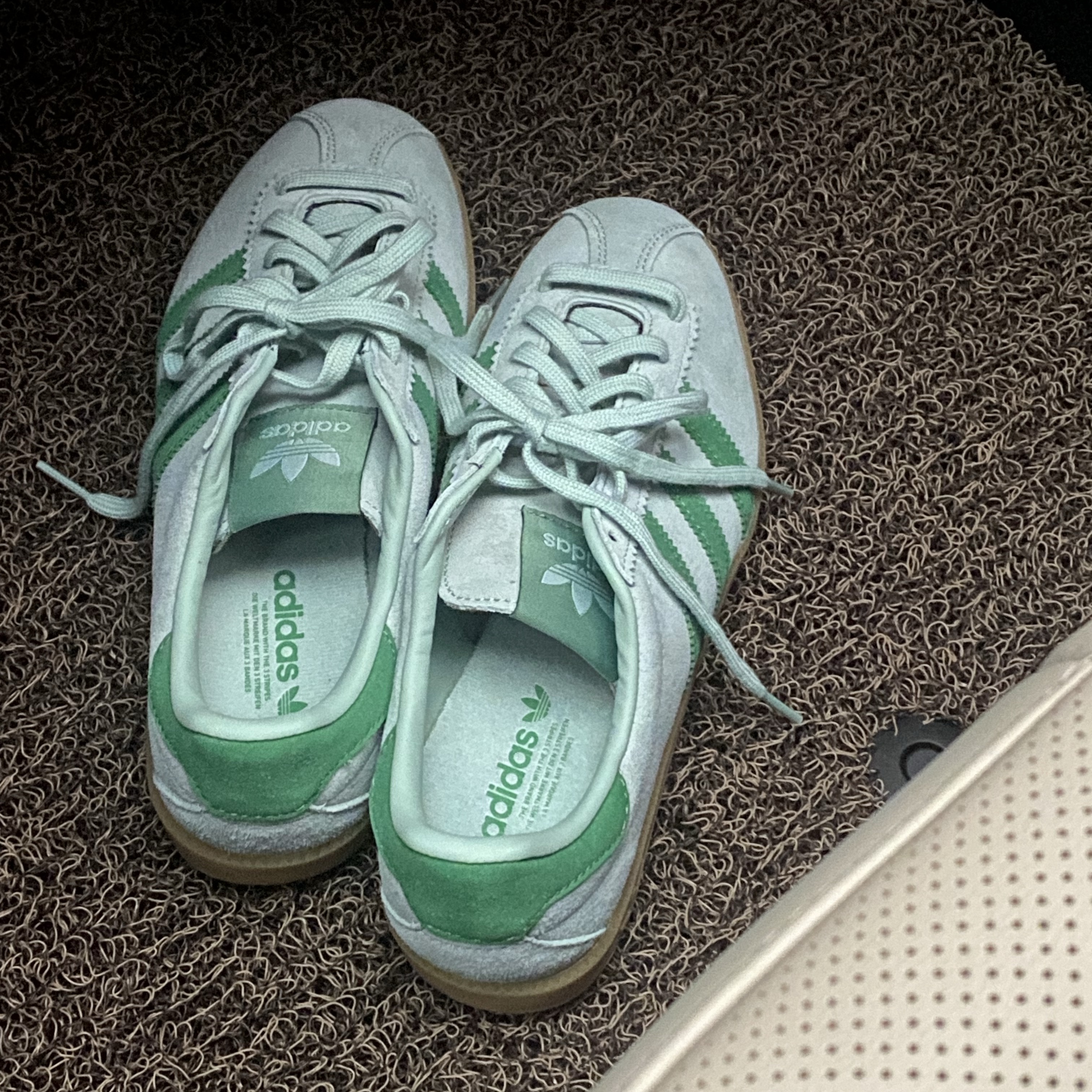 (W) Adidas Bermuda Hazy Green Preloved Green 착용 스타일