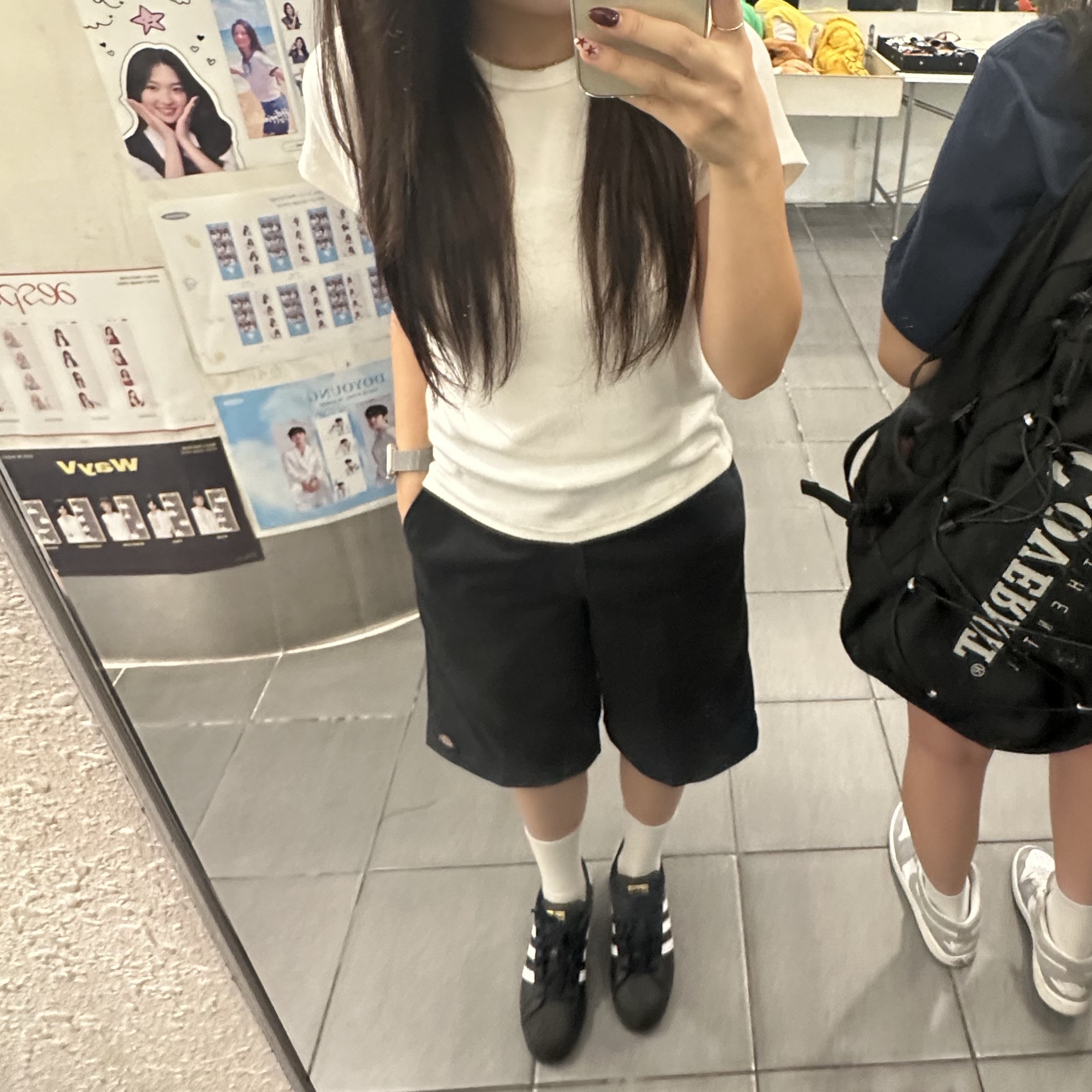 Dickies Loose Fit 13 Inch Flat Front Work Shorts Black, (J) Adidas Superstar Black White 착용 스타일