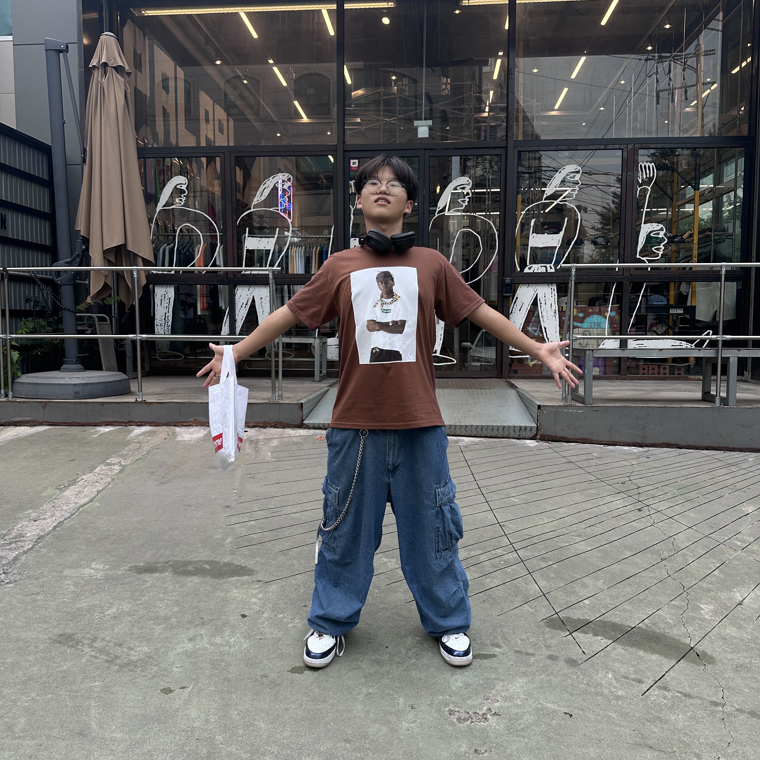 Supreme Tyler The Creator T-Shirt Brown - 24FW 착용 스타일