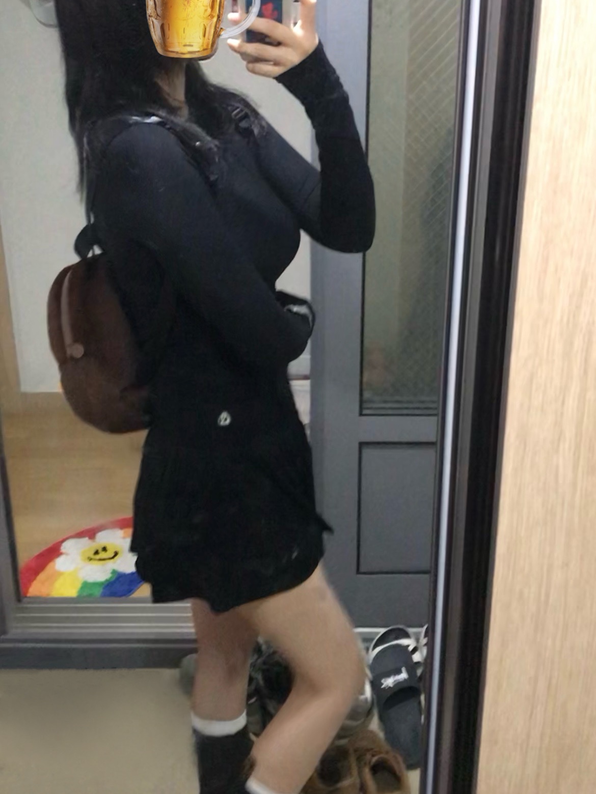 (W) Dr. Martens 1B99 Boots Black, Coyseio Draping Dress Black 착용 스타일 - 2