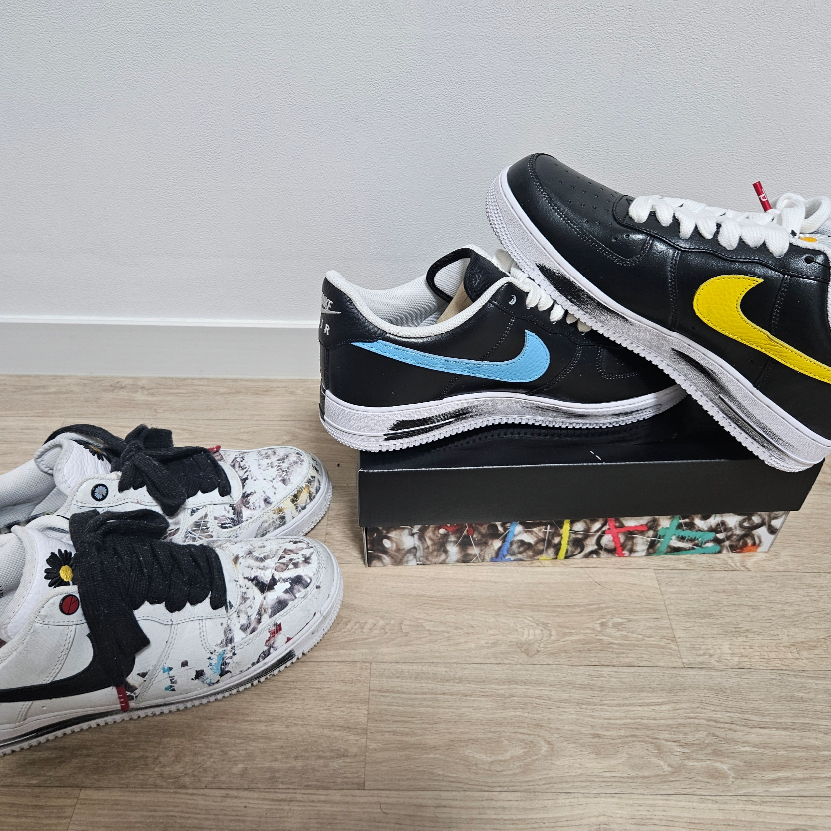Nike x Peaceminusone Air Force 1 Low Para-Noise 3.0 Black and Multicolor, Nike x Peaceminusone Air Force 1 Low Para-Noise 2.0 착용 스타일 - 3