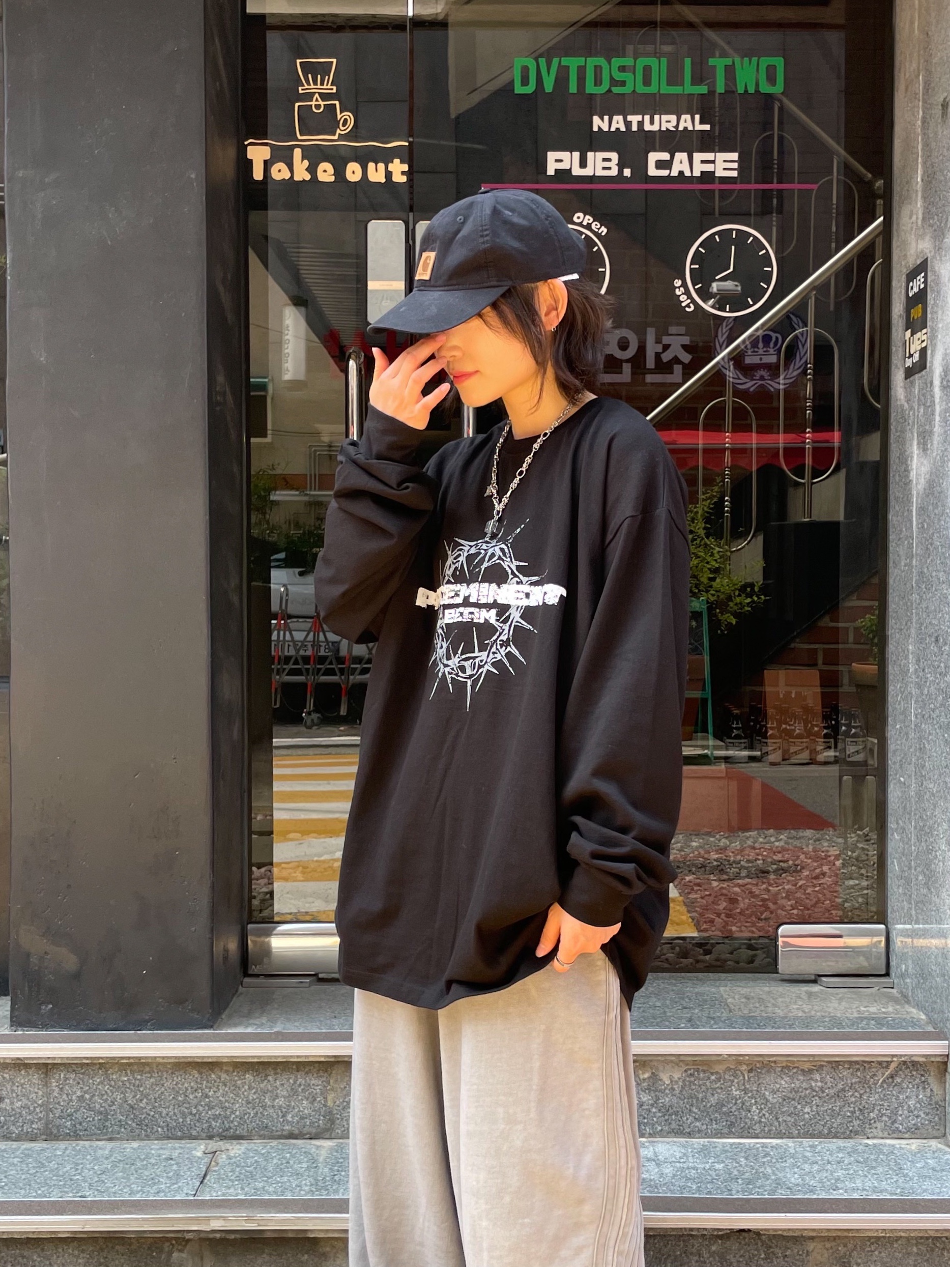 Carhartt Canvas Cap Black, Adidas Superstar Premium Black White 착용 스타일 - 2