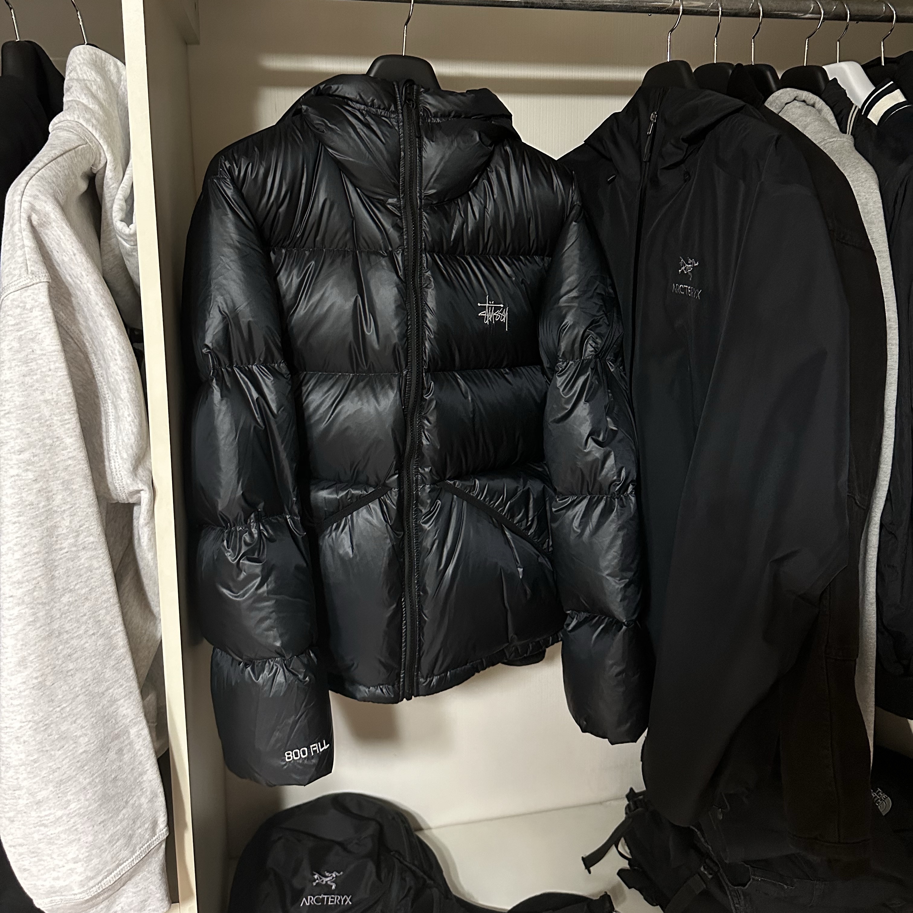 Stussy Down Parka Micro Ripstop Phantom Black 착용 스타일