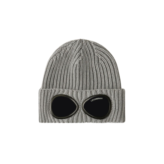C.P. Company Extra Fine Merino Wool Goggle Beanie Griffin Grey - 24FW