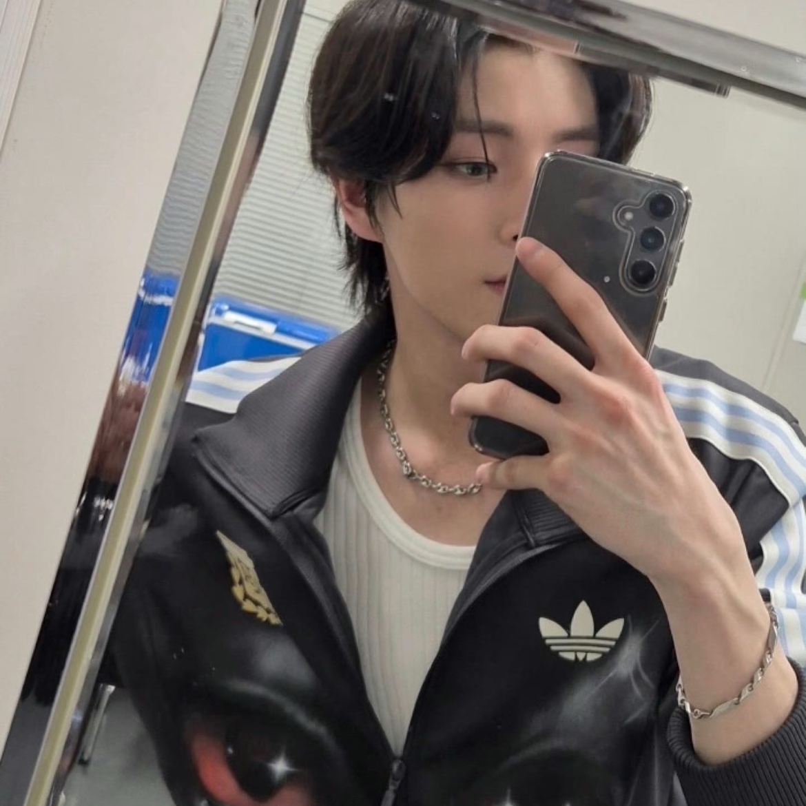 Adidas Argentina Beckenbauer Track Top Utility Black - KR Sizing 착용 스타일