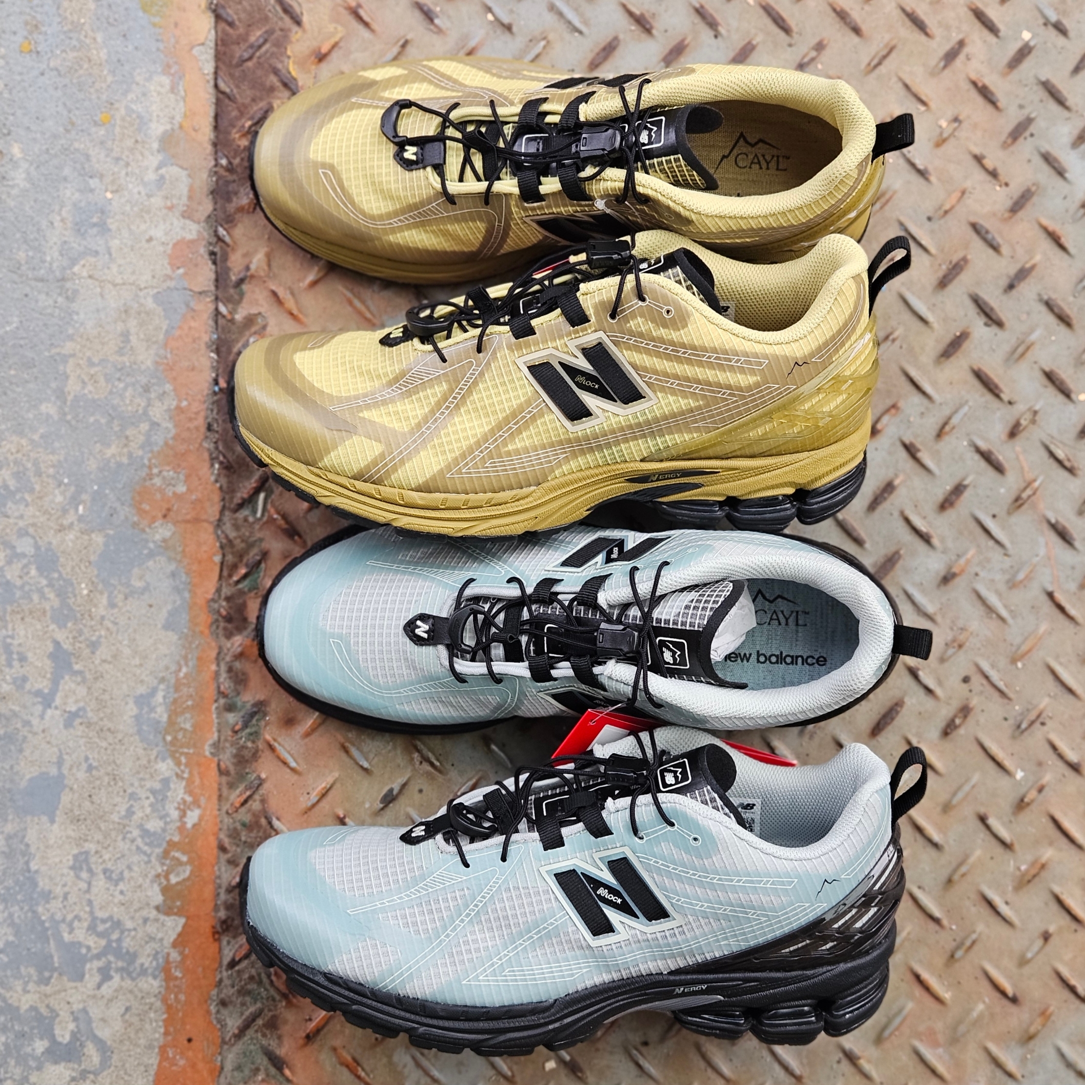 New Balance x Cayl 1906R Blue, New Balance x Cayl 1906R Yellow 착용 스타일 - 1