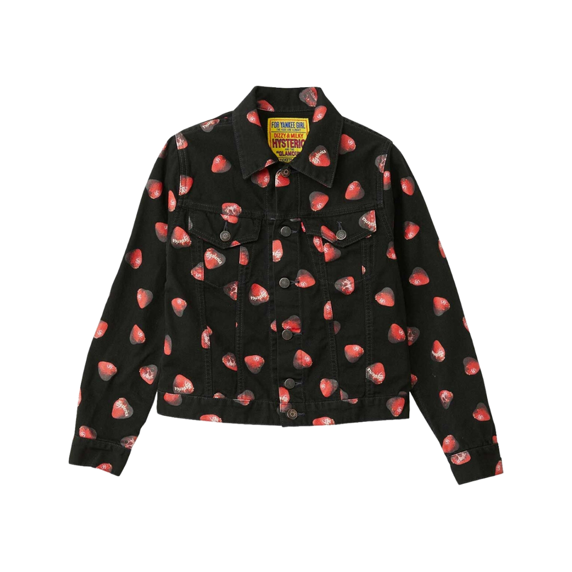 (W) Hysteric Glamour Skull Berry Pattern Compact Jacket Black 상세 이미지 1