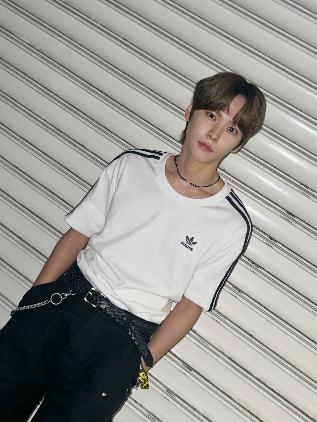 (W) Adidas 3S T-Shirt White - KR Sizing 착용 스타일 - 5