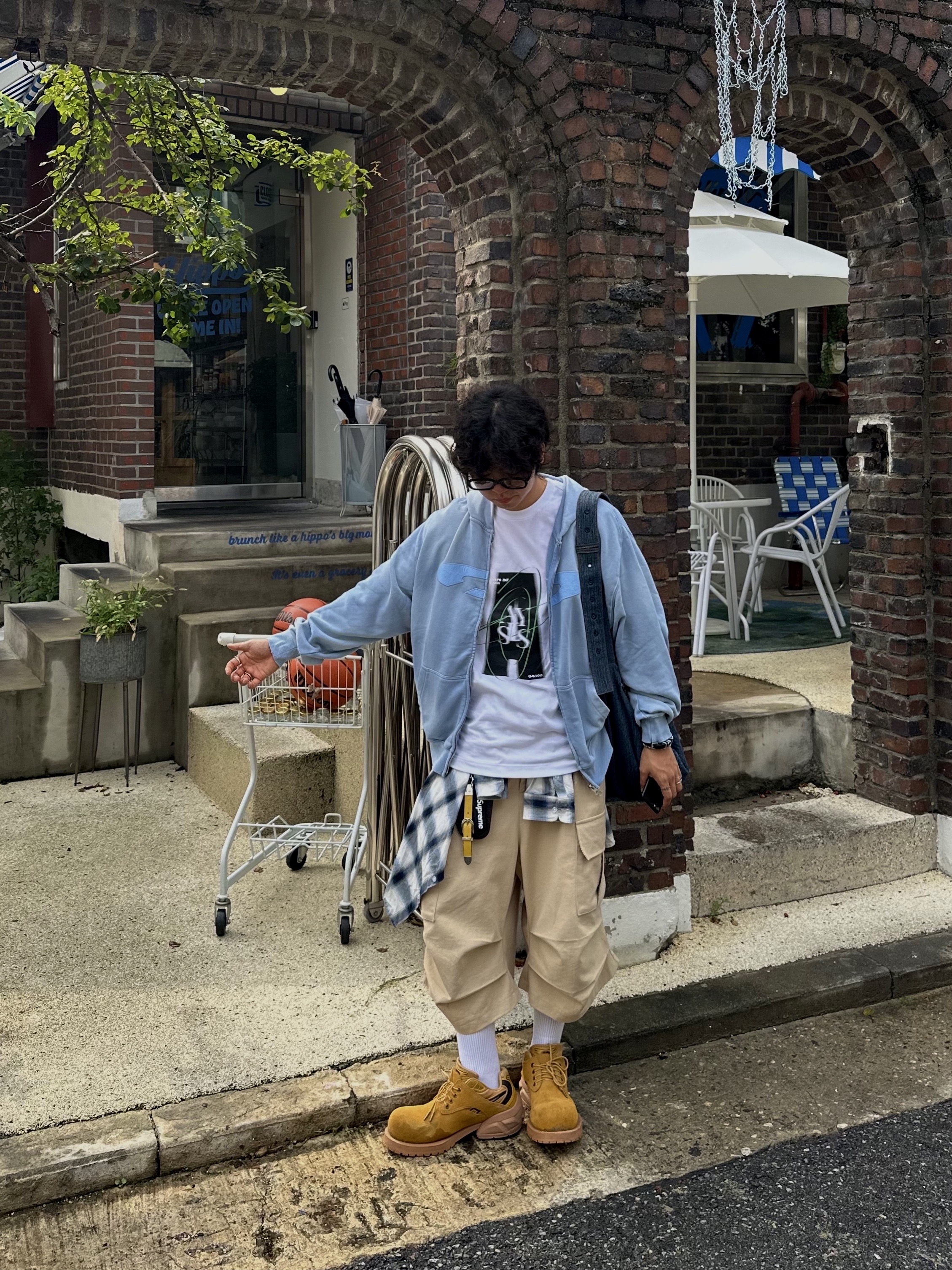Millo Archive Ombre Check Shirt Navy, Remagine Hybrid Derby Shoes Starting Bigger Wheat 착용 스타일 - 5