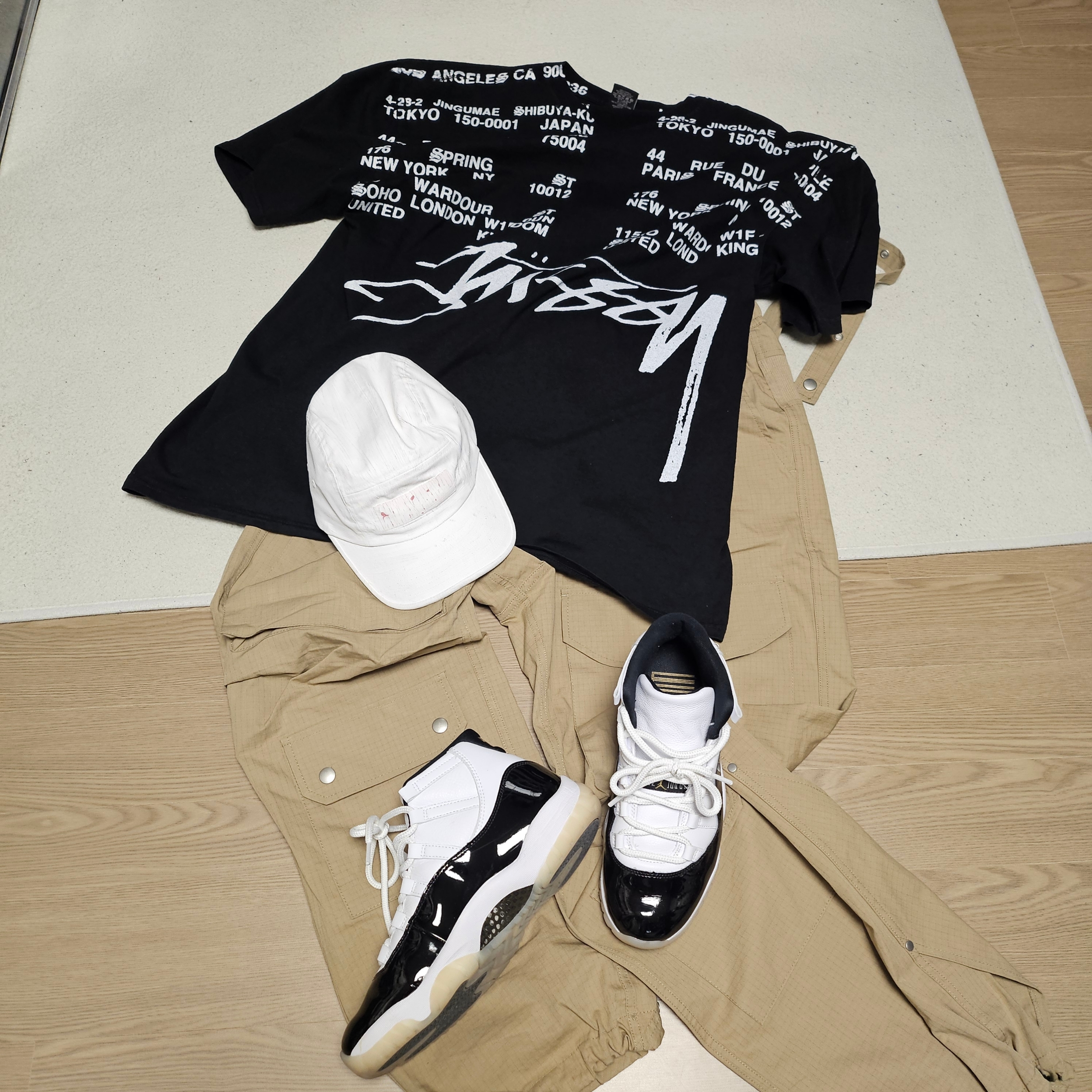 Supreme x MM6 Maison Margiela Painted Camp Cap White - 24SS, Jordan 11 Retro Gratitude 착용 스타일 - 4