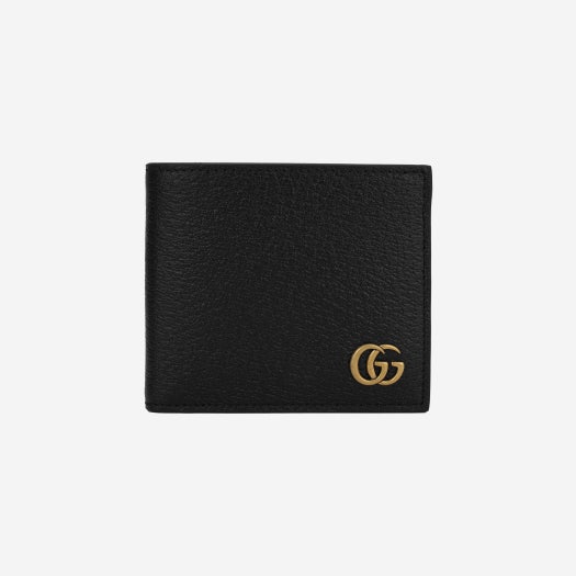 Gucci GG Marmont Leather Bi-Fold Wallet Black Gold