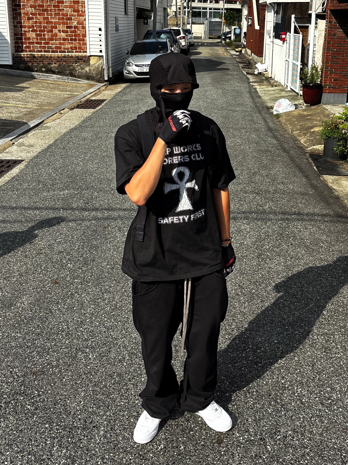 Wapworks Flare Layerd Sweat Pants Black, Nike x Supreme Air Force 1 Low White 착용 스타일 - 2