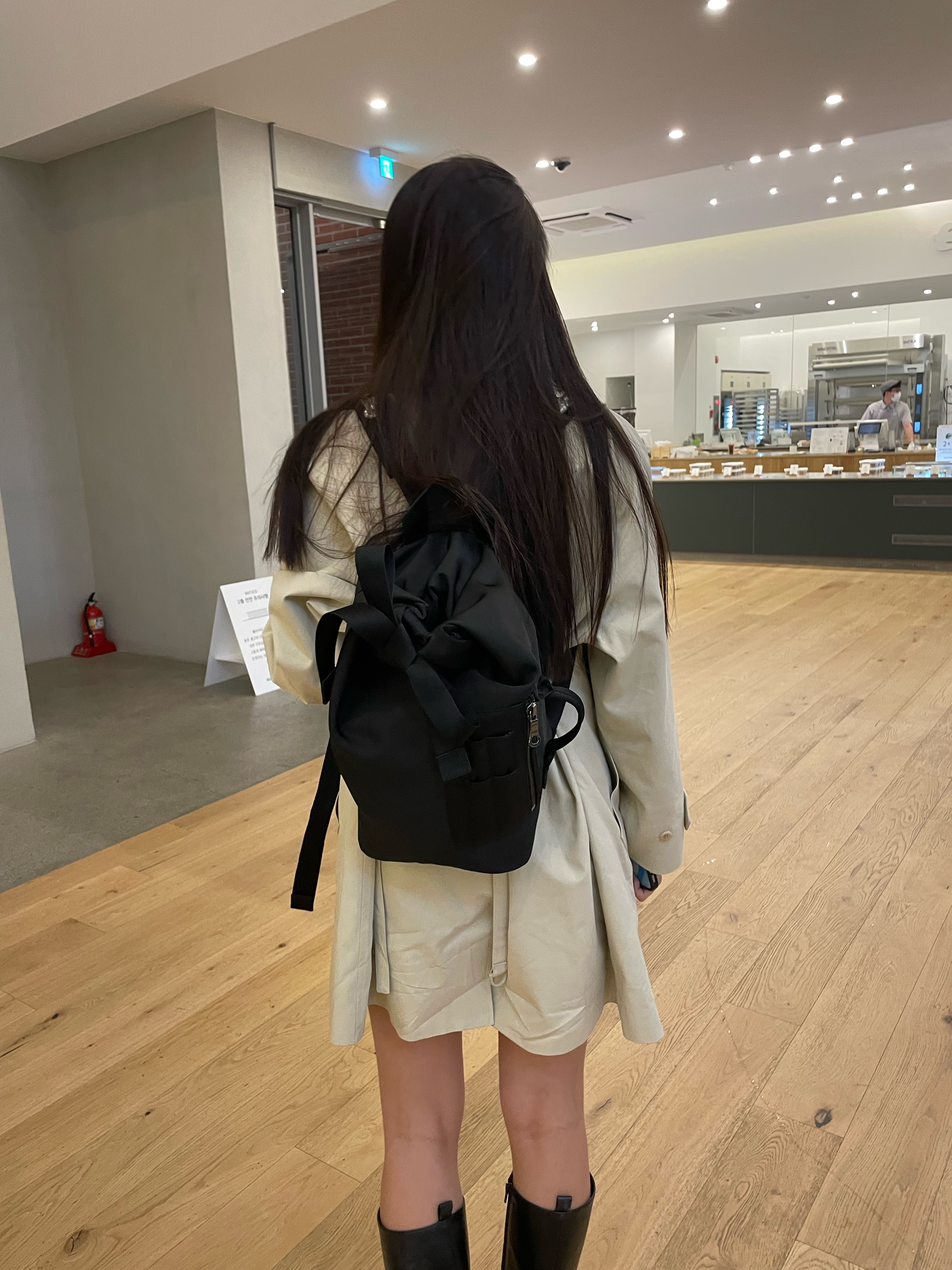 Simone Rocha Beaded Lace Up Military Backpack Black Pearl 착용 스타일 - 2
