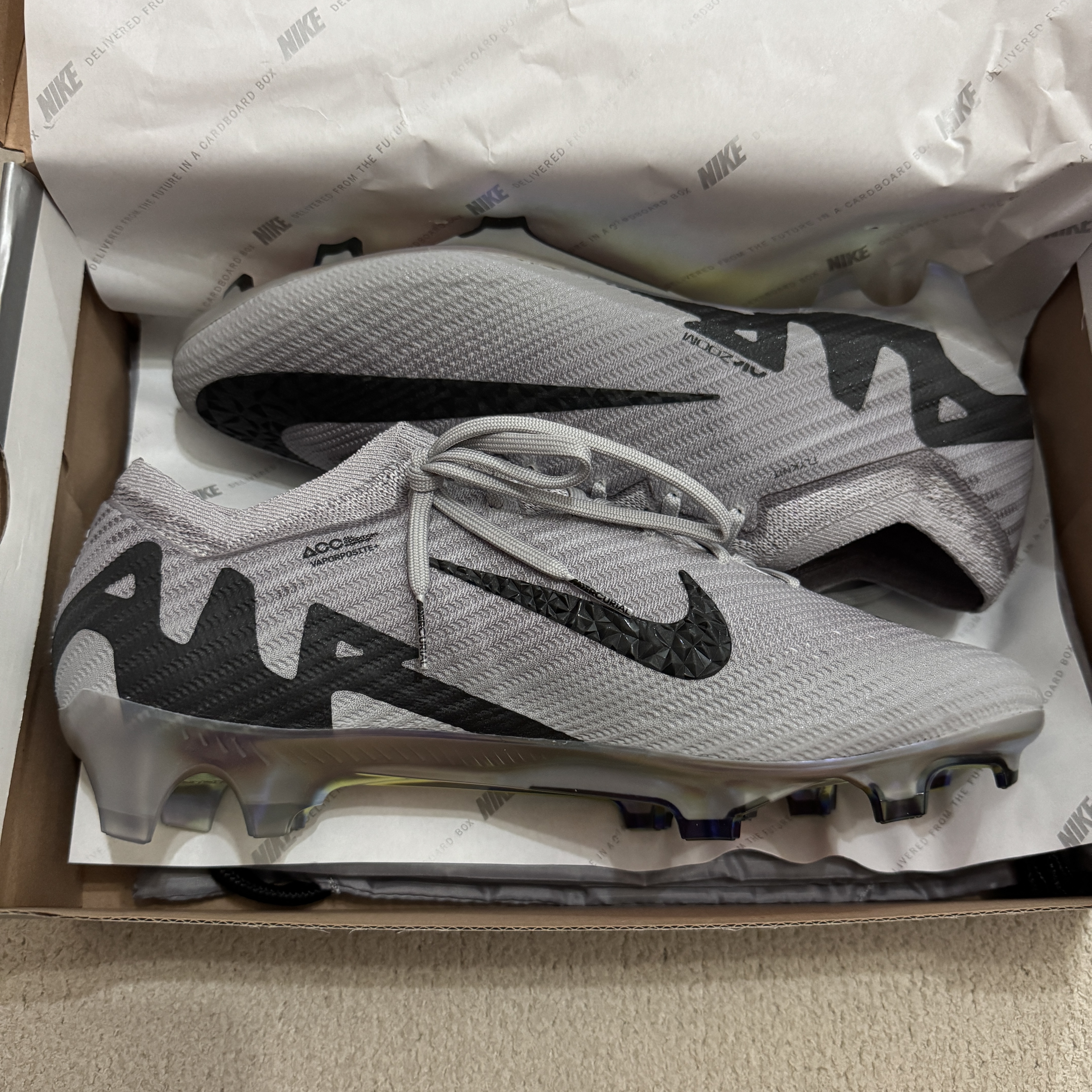Nike Mercurial Vapor 15 Elite FG Atmosphere Grey Black 착용 스타일 - 2