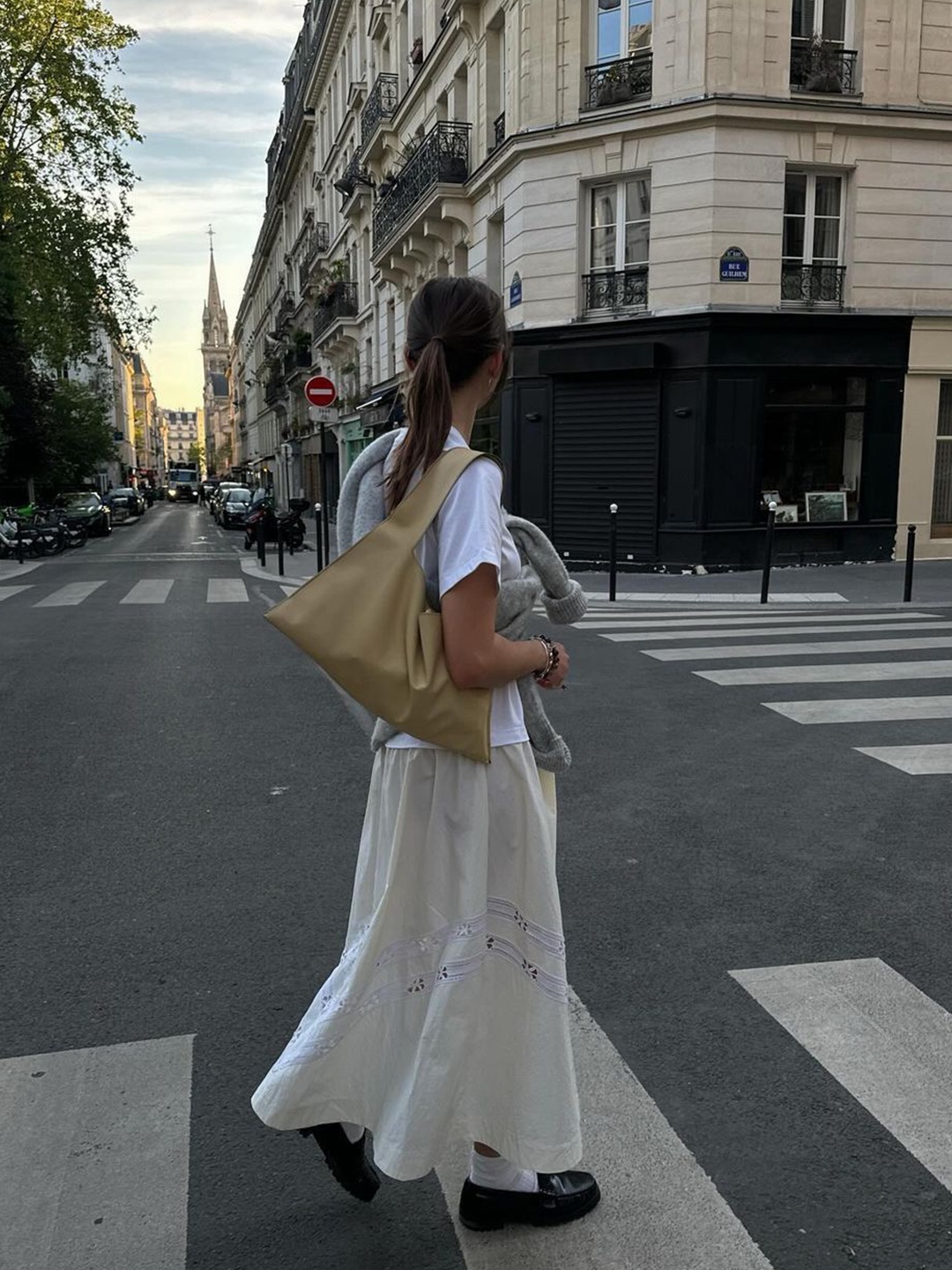 MEDIA(82) Rivet Belt Long Skirt, L'H.A.S Voluminous Long Skirt - Ivory 착용 스타일 - 3